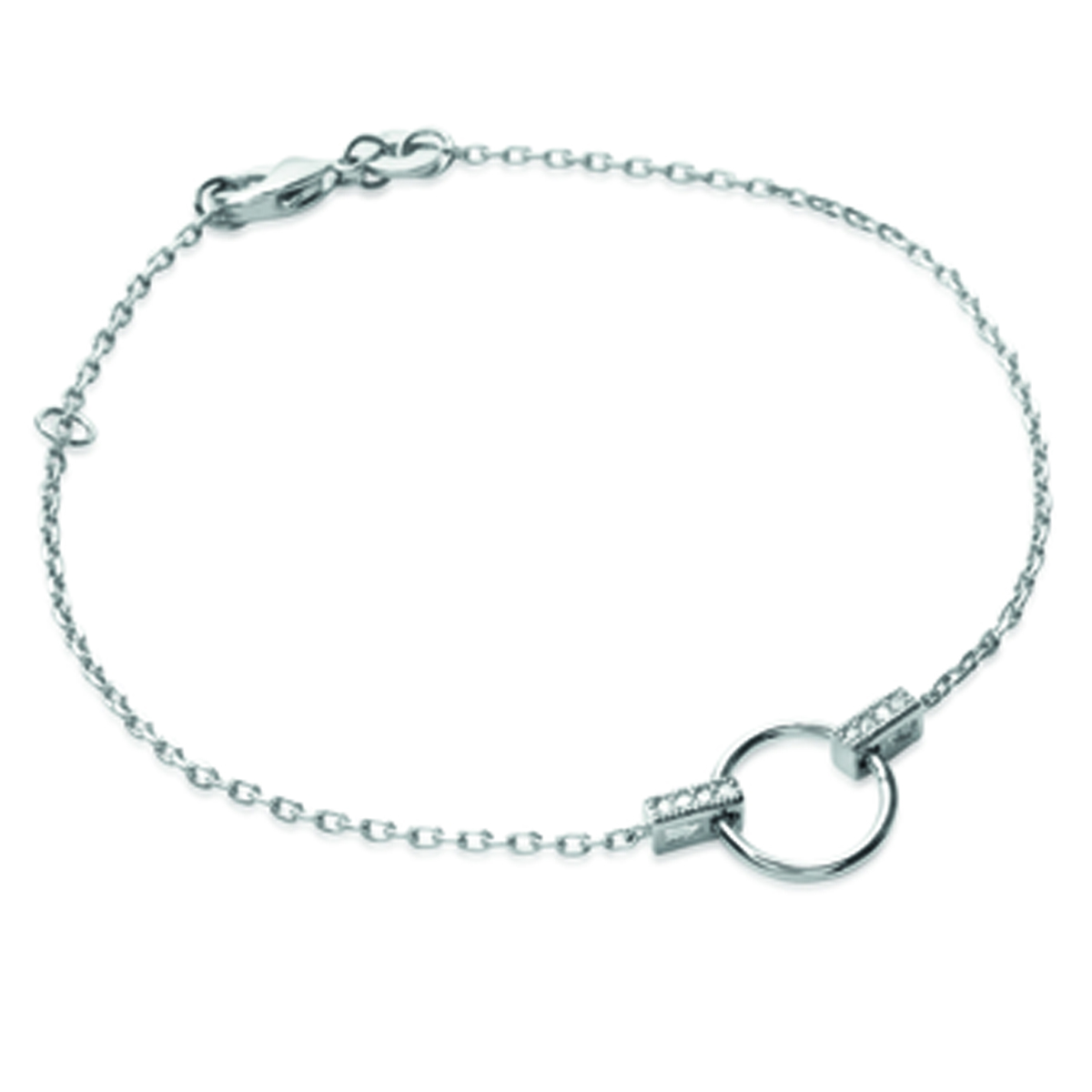 Bracelet Argent \'Sissi\' blanc argenté (rhodié) - 10 mm - [L3890]