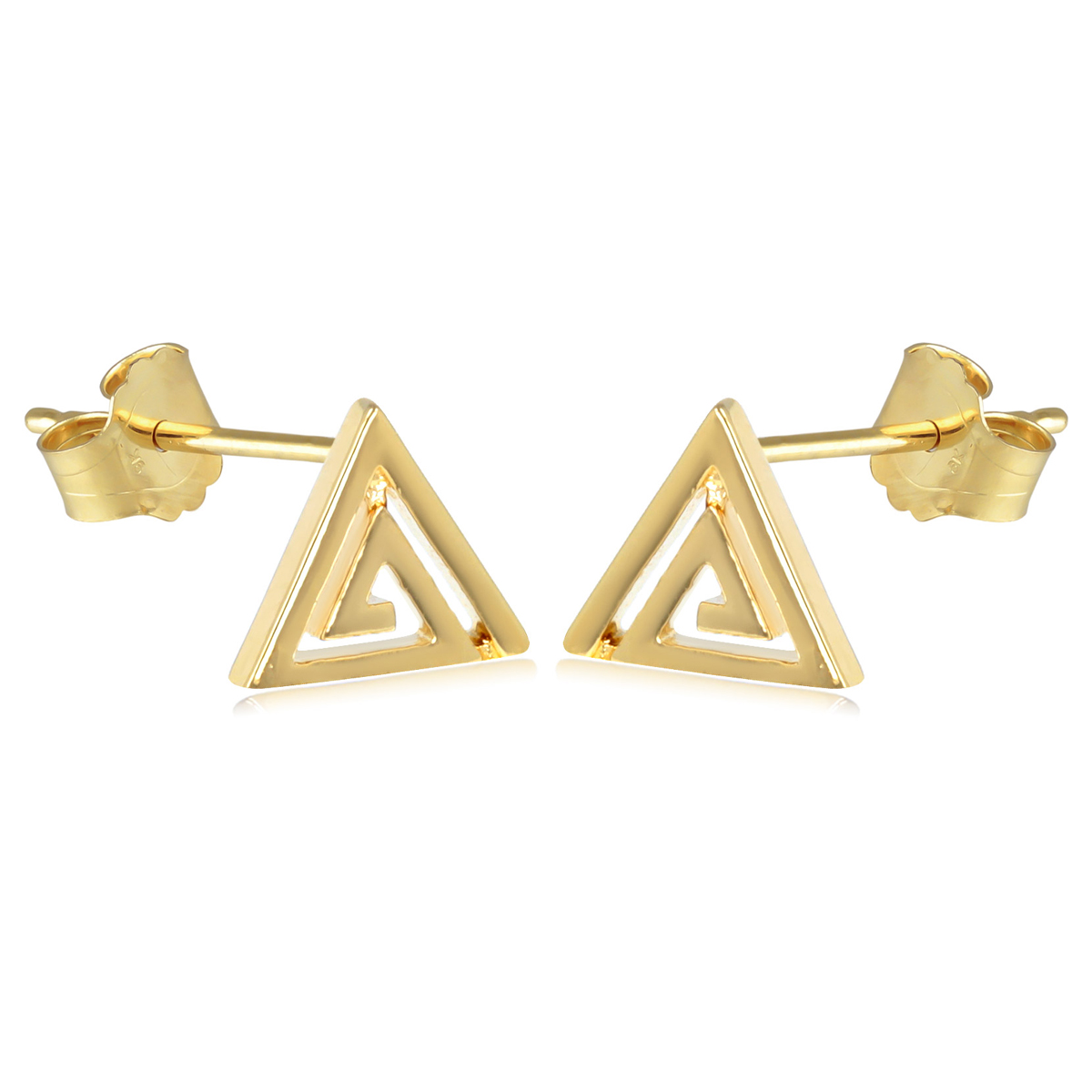 Boucles Plaqué Or \'Cleopatra\' doré (triangles) - 7x7 mm - [Q2610]