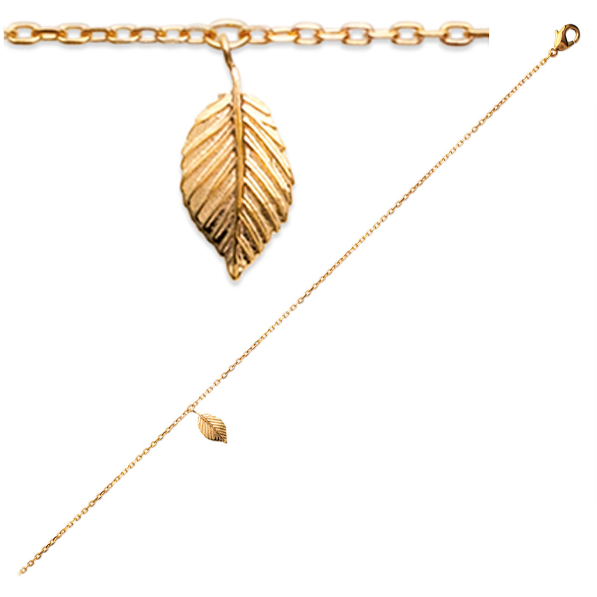 Chaîne Cheville plaqué or \'Navajos\' doré - 25 cm 10x5 mm - [Q8455]