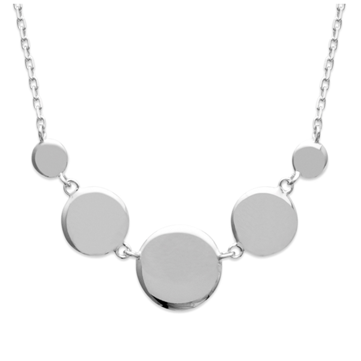 Collier Argent \'Chorégraphie\' argenté (rhodié) - 44x10 mm - [Q8483]
