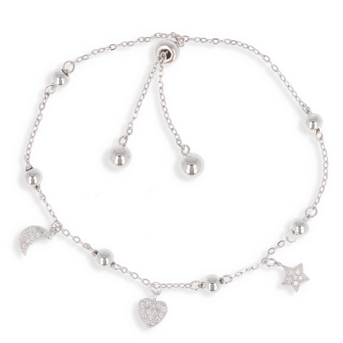 Bracelet Argent \'Pimprenelle\' blanc argenté (rhodié) - 6 mm - [Q2874]