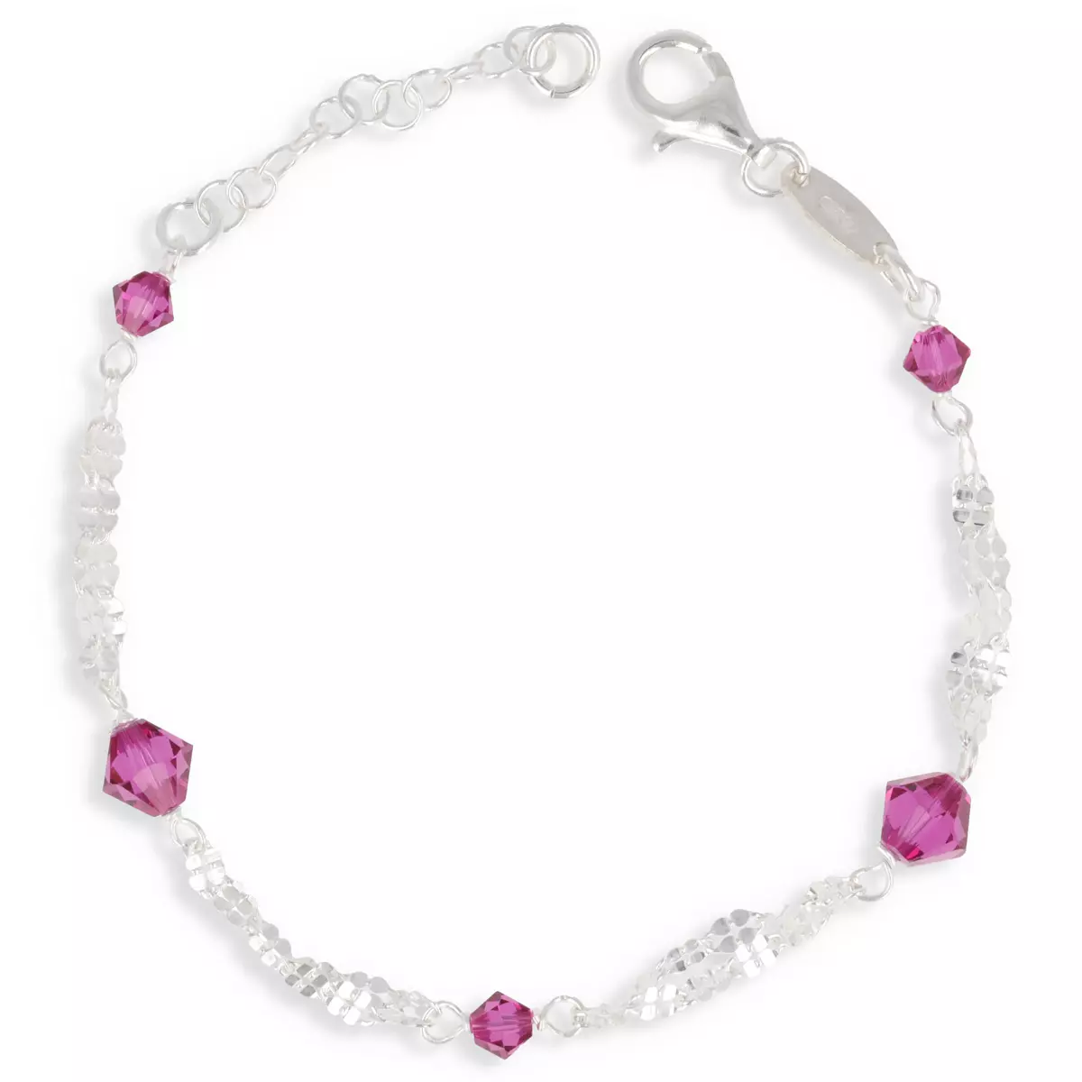 les trésors de lily Bracelet Argent 'Clara' rose argenté 6 mm [Q2876]