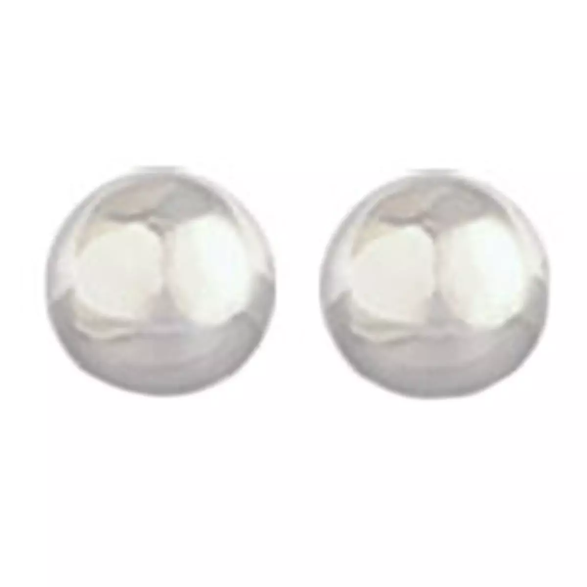 les trésors de lily Boucles argent 'Billes' argenté (pleines) 6 mm [Q2990]