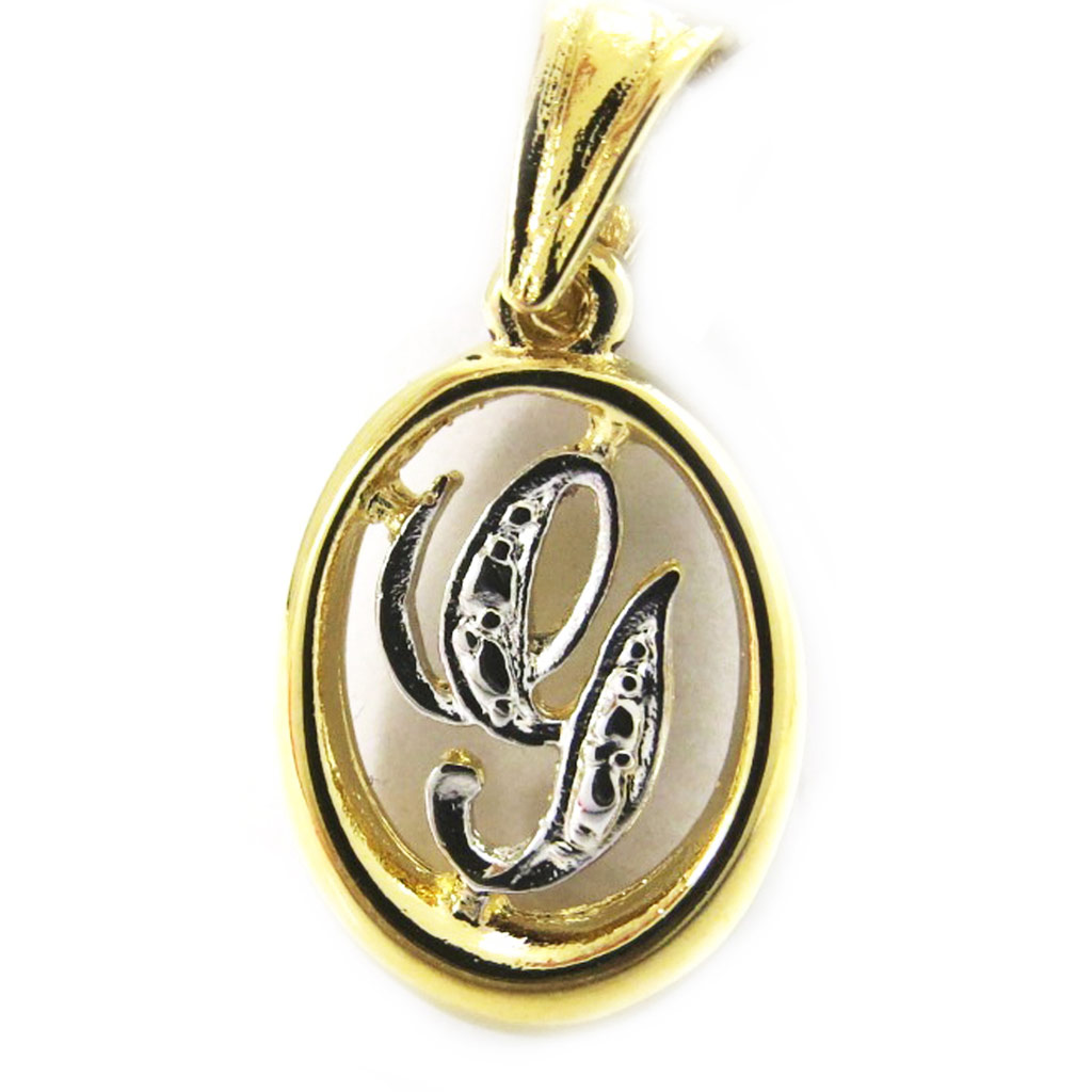 Pendentif Plaqué Or \'Lettre G\' 2 tons - [G7628]