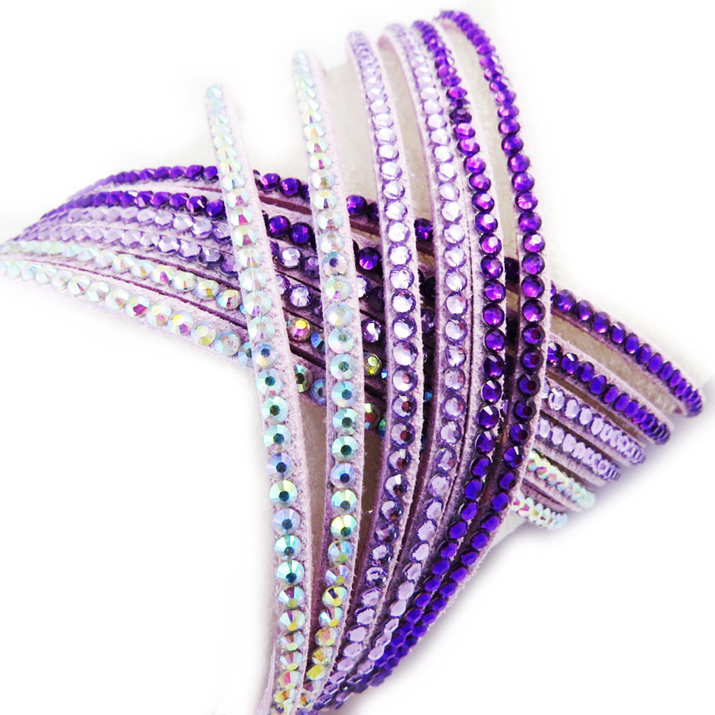 Bracelet Créateur \'Sissi\' violet (2 tours) - [M5644]