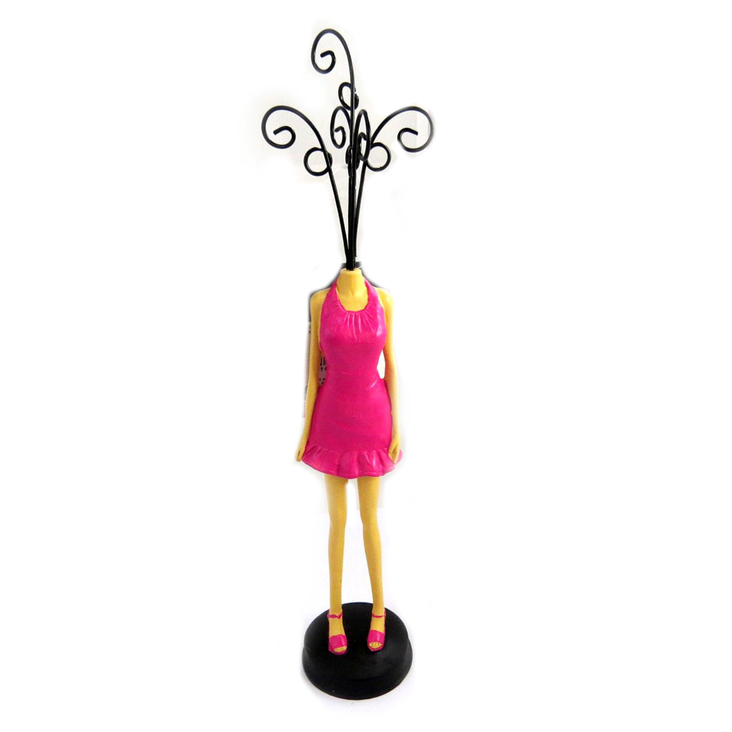 Porte-Colliers résine \'Lolita\' rose - 31x6 cm - [Q8843]