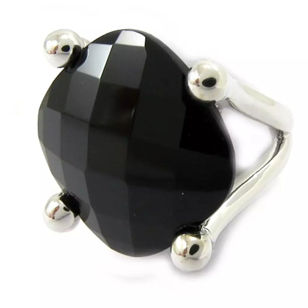 les trésors de lily Bague Argent 'Ruth' noir [G7708]