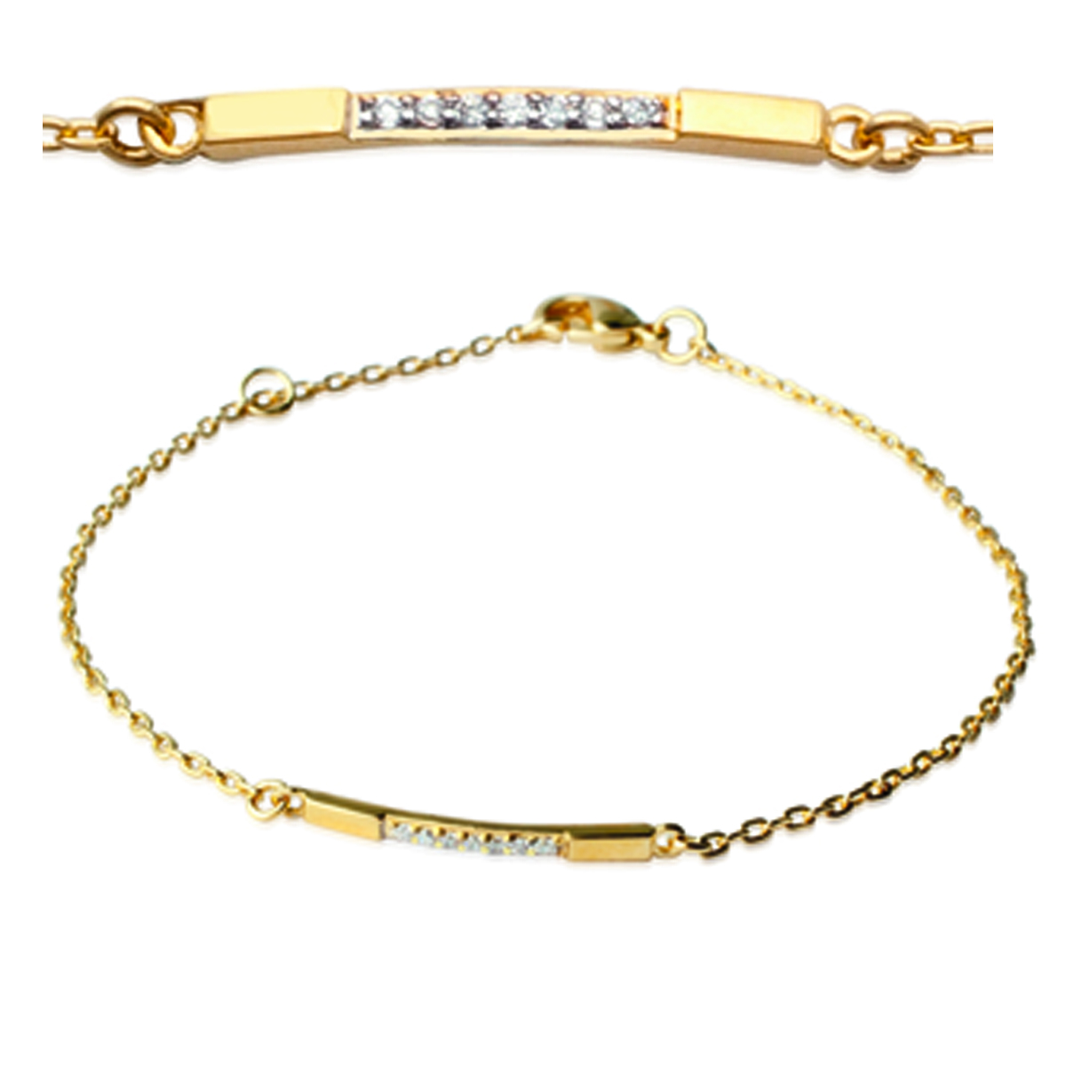 Bracelet Plaqué or \'Déesse\' blanc doré - 20x2 mm - [K5881]