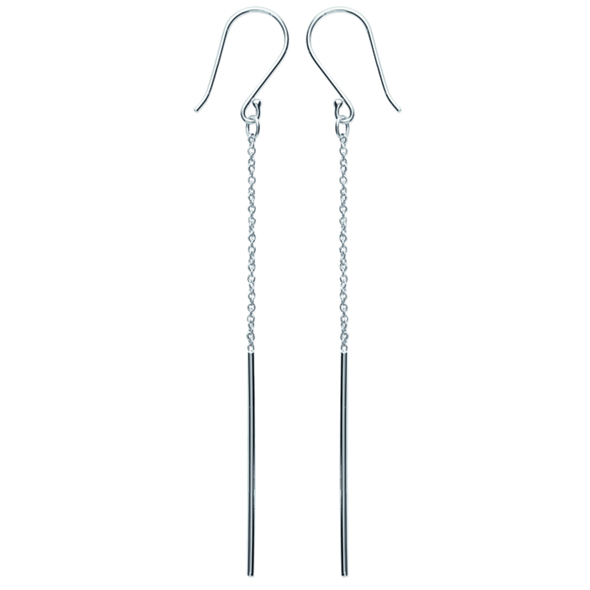 Boucles Argent \'Chorégraphie\' argenté (rhodié) - 9 cm - [K5905]