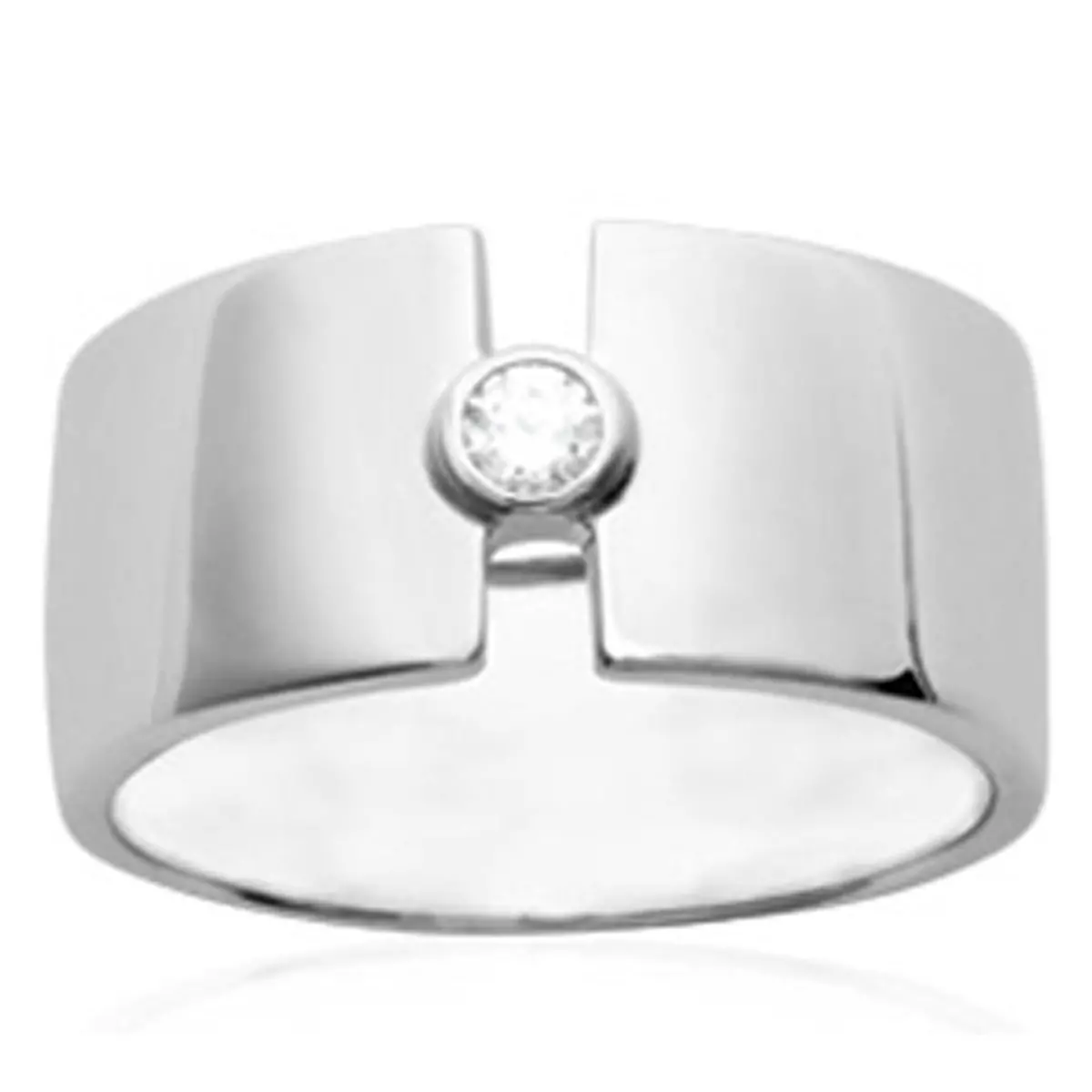les trésors de lily Bague Argent 'Cléopatra' blanc argenté (rhodié) 11 mm [Q8957]