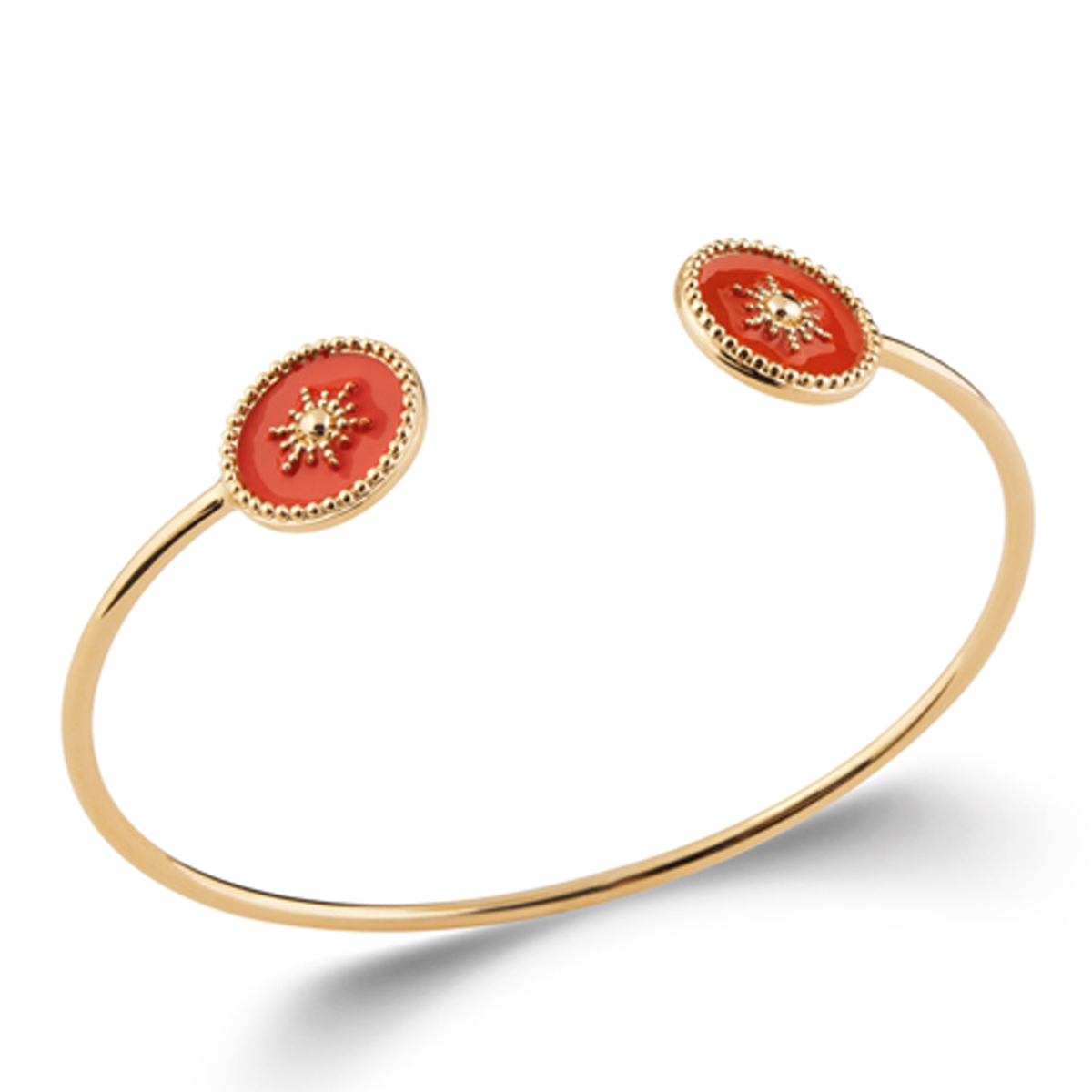 Bracelet Plaqué Or \'Cleopatra\' corail doré (étoile) - 56 mm, 12 mm - [Q9123]