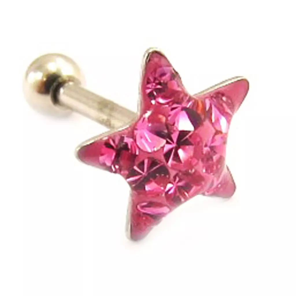 les trésors de lily Micro barbell 'Etoile' rose (tragus) [L4472]