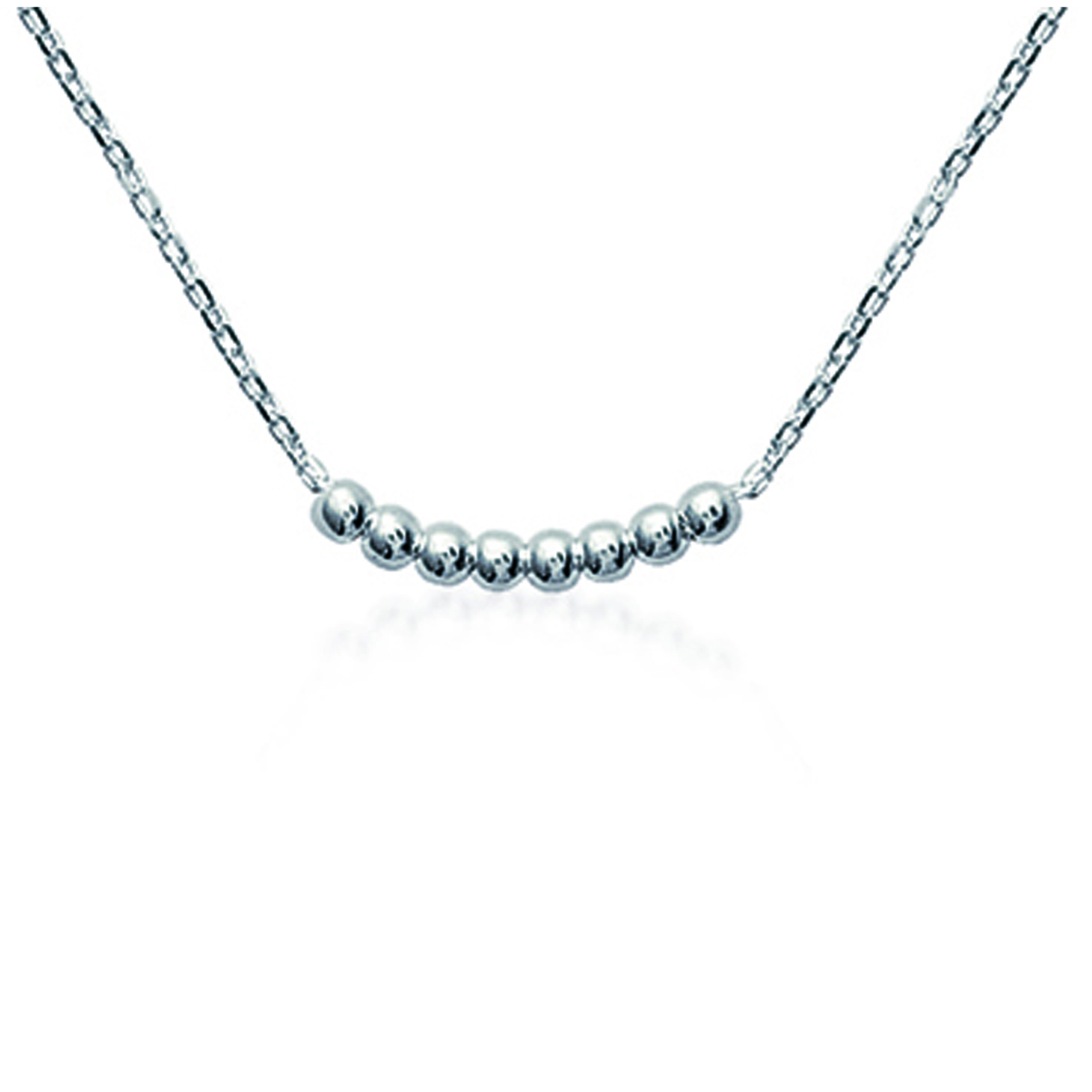 Collier Argent \'Billes\' argenté - 18x3 mm - [M7281]