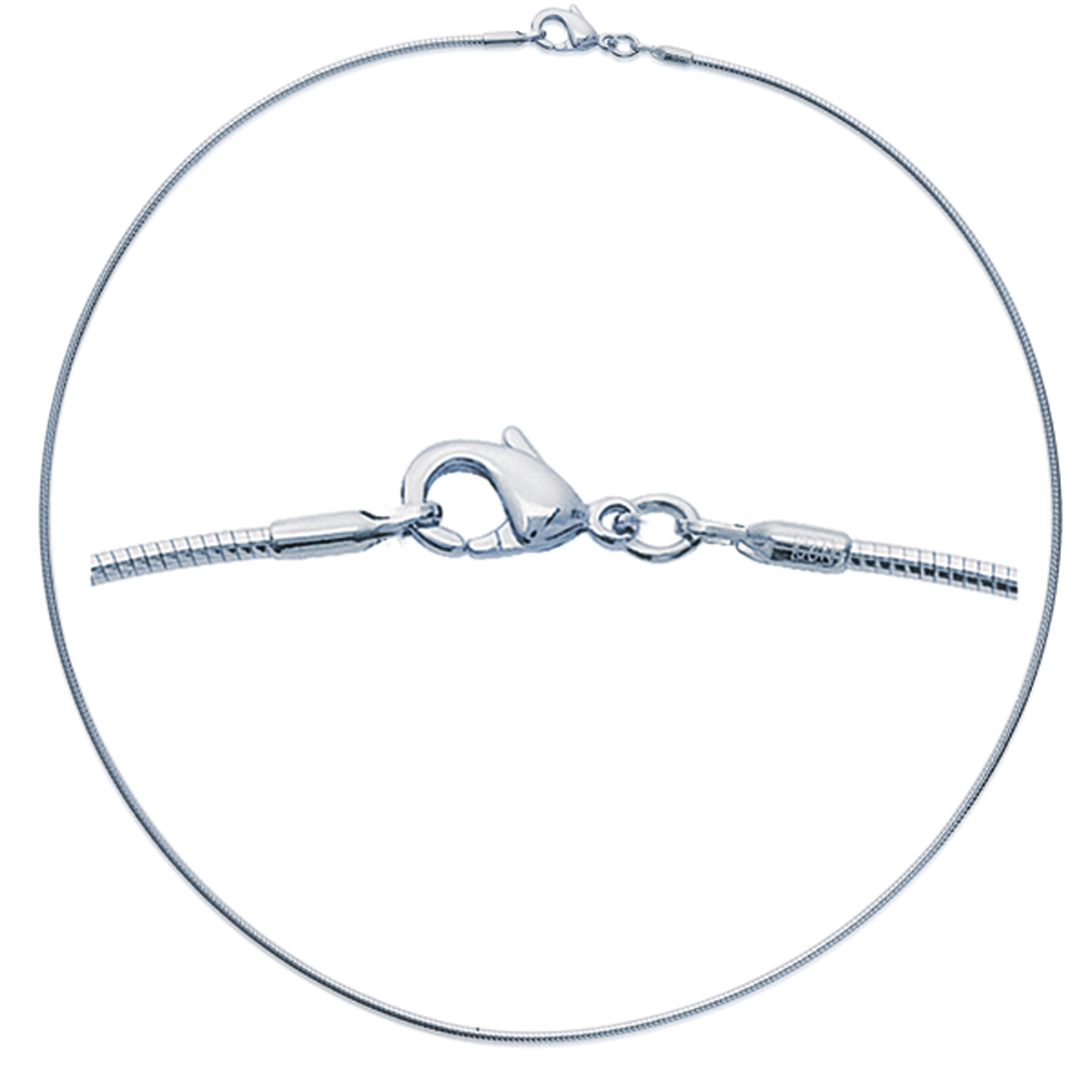 Collier Argent \'Omega\' argenté - 42 cm 2 mm  (rhodié) - [M7286]