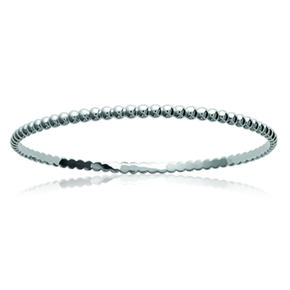 Bracelet argent \'Billes\' argenté (rhodié) - 62 mm 3 mm - [M7304]