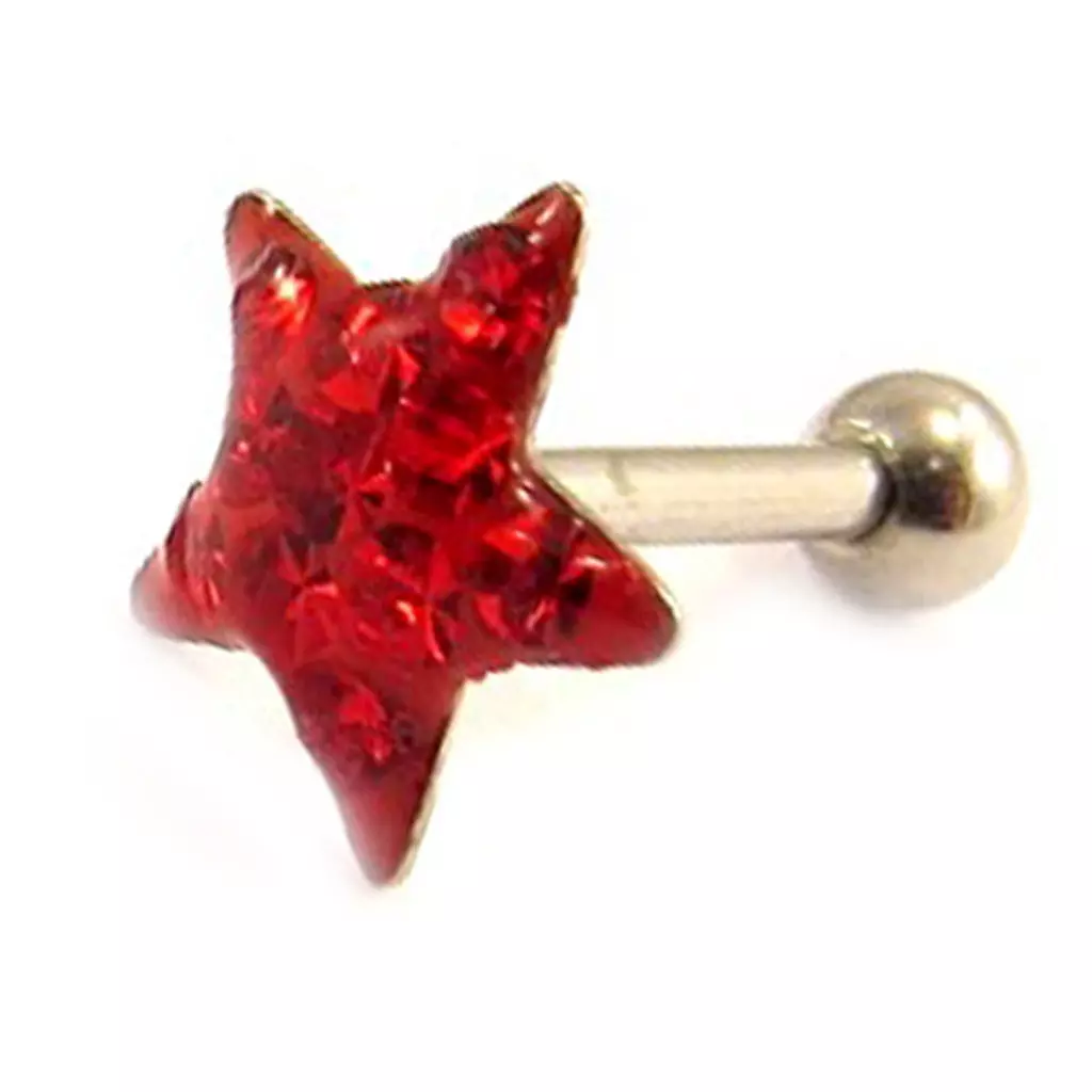 les trésors de lily Micro barbell 'Etoile' rouge (tragus) [L4473]