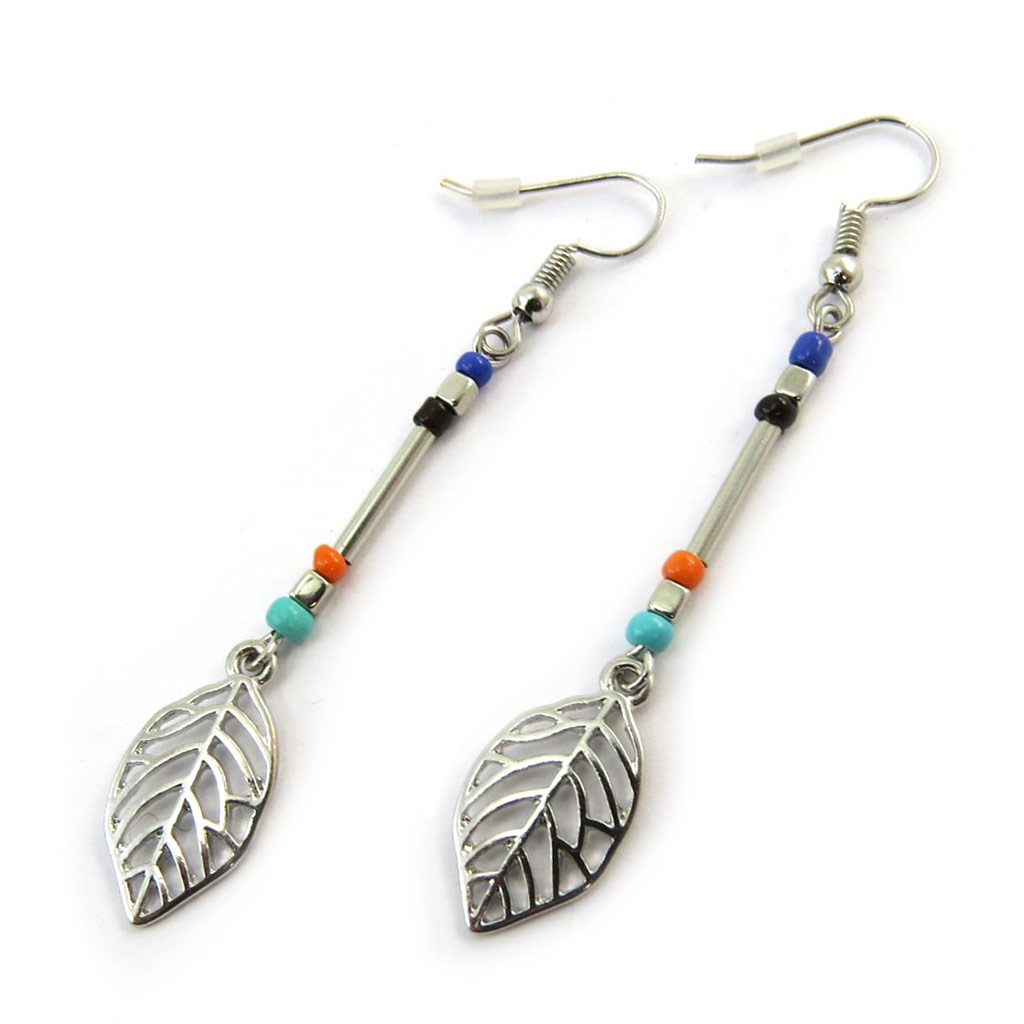 Boucles Créateur \'Navajos\' argenté multicolore - [N5023]