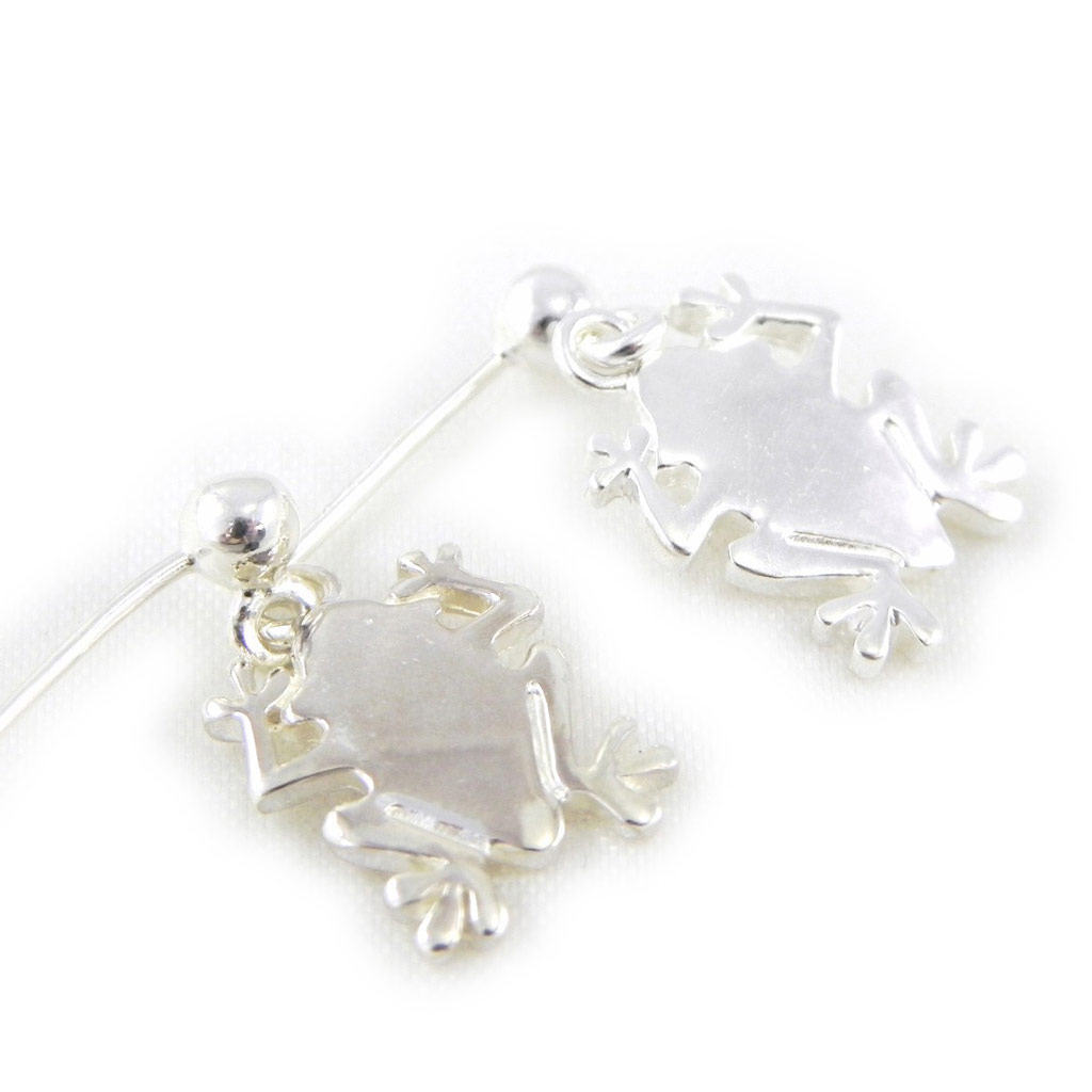 Boucles Argent \'Crazy Frog\'  - [F1299]