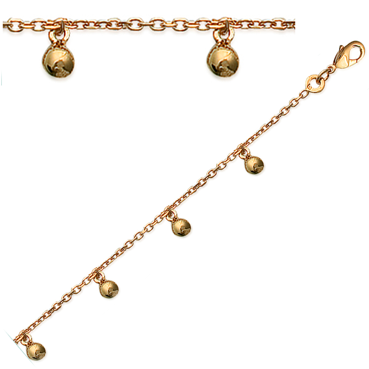 Collier Plaqué Or  \'Billes Chorégraphie\' doré - 45 cm 4 mm - [G7816]