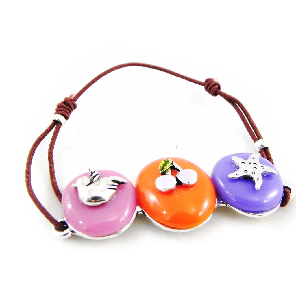 Bracelet Créateur \'Liberty\' rose orange violet - [H3542]