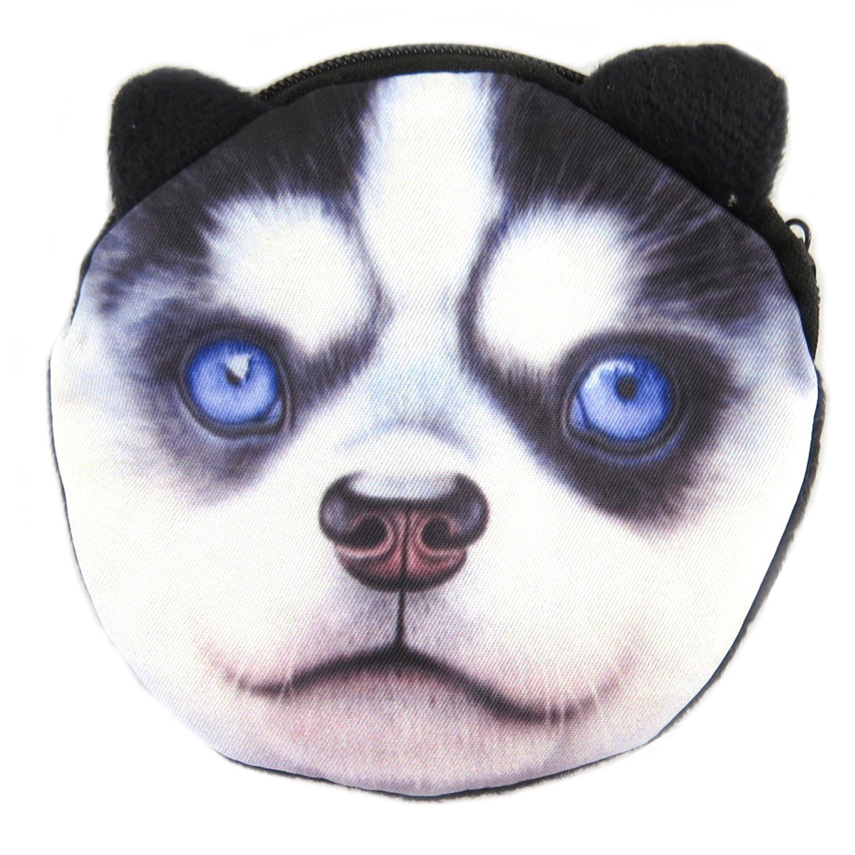 Porte-monnaie \'Chien\' noir blanc - 10 cm - [Q3091]