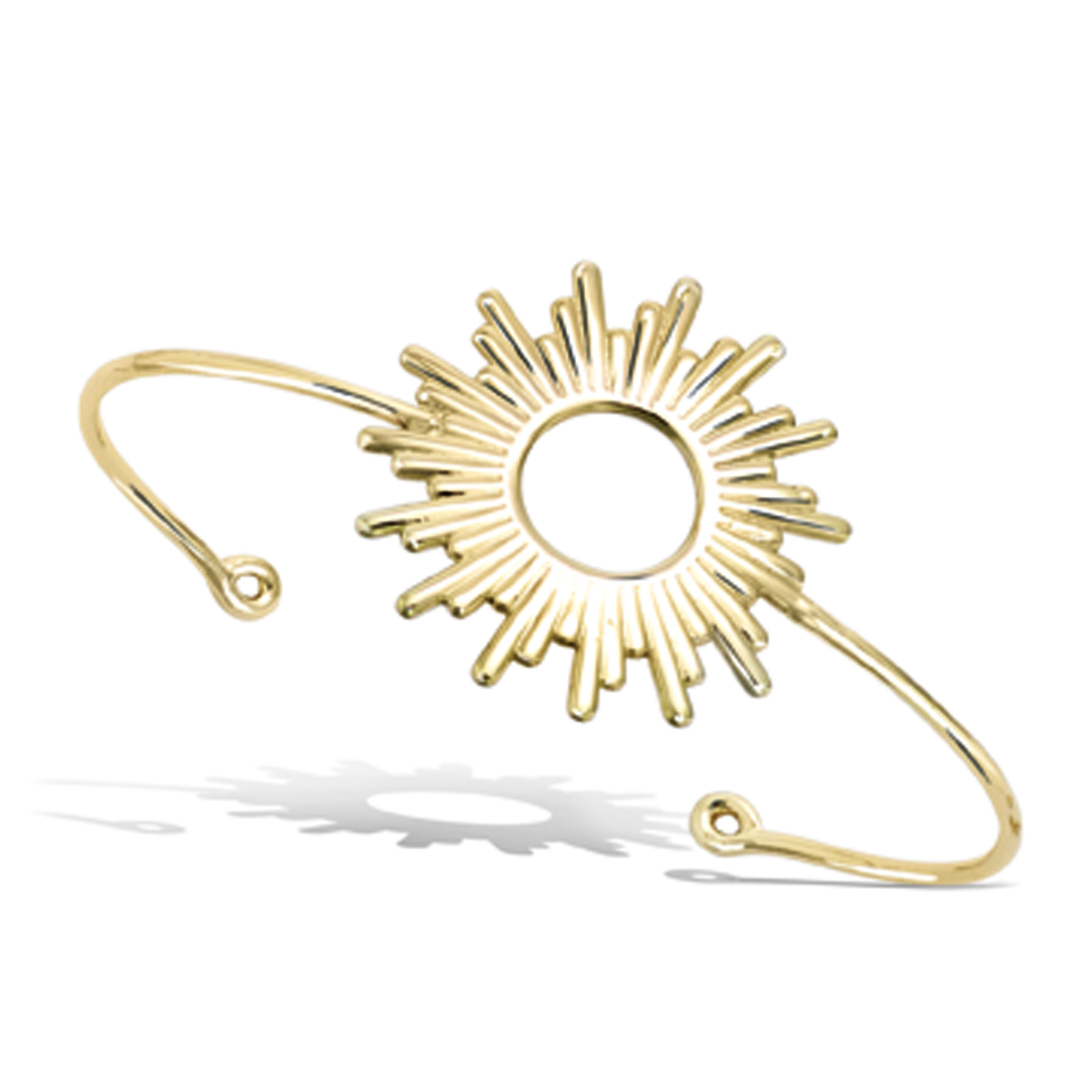 Bracelet Plaqué Or \'Cléopatra\' doré (soleil) - 60 mm, 30 mm - [Q6819]