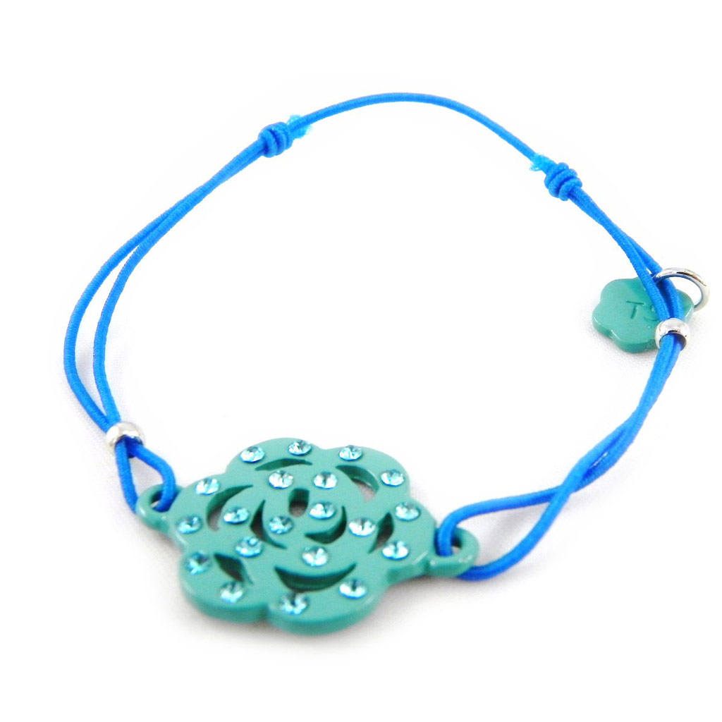 Bracelet Créateur \'Camélia\' turquoise - [H3559]