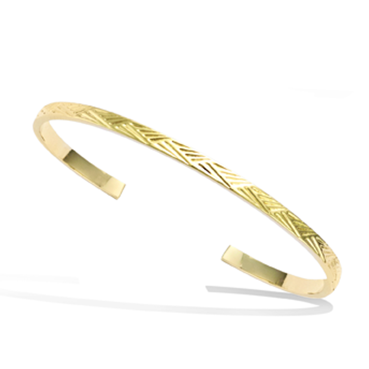 Bracelet Plaqué Or \'Cléopatra\' doré - 58 mm, 3 mm - [Q6821]