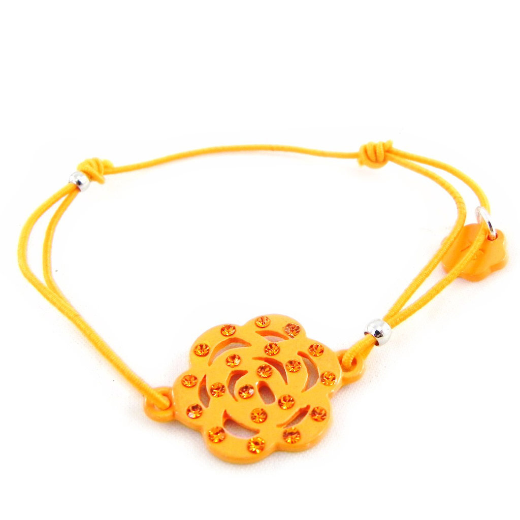 Bracelet Créateur \'Camélia\' orange  - [H3562]