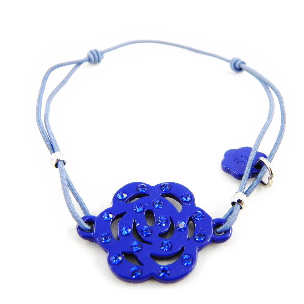 Bracelet Créateur \'Camélia\' bleu  - [H3564]