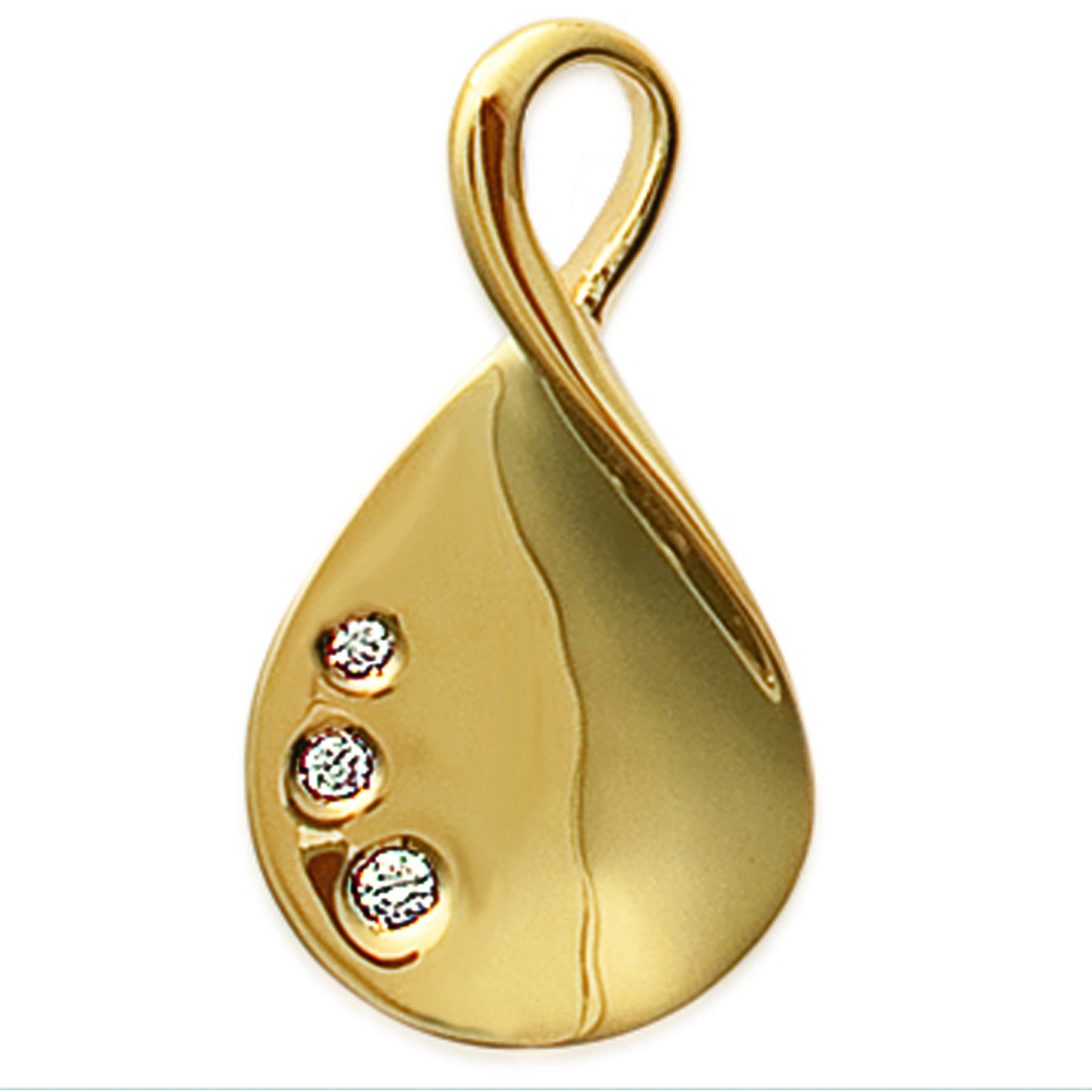 Pendentif Plaqué Or \'Déesse\' blanc doré - 15x28 mm - [G7836]