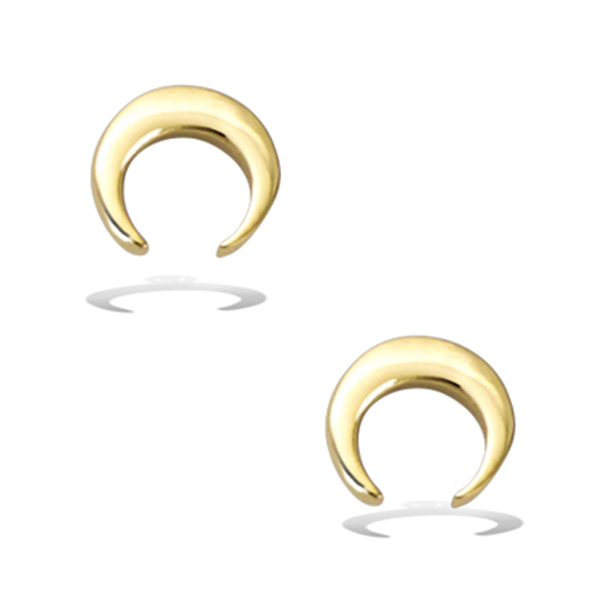 Boucles Plaqué Or \'Lune\' doré - 7x6 mm - [Q6829]
