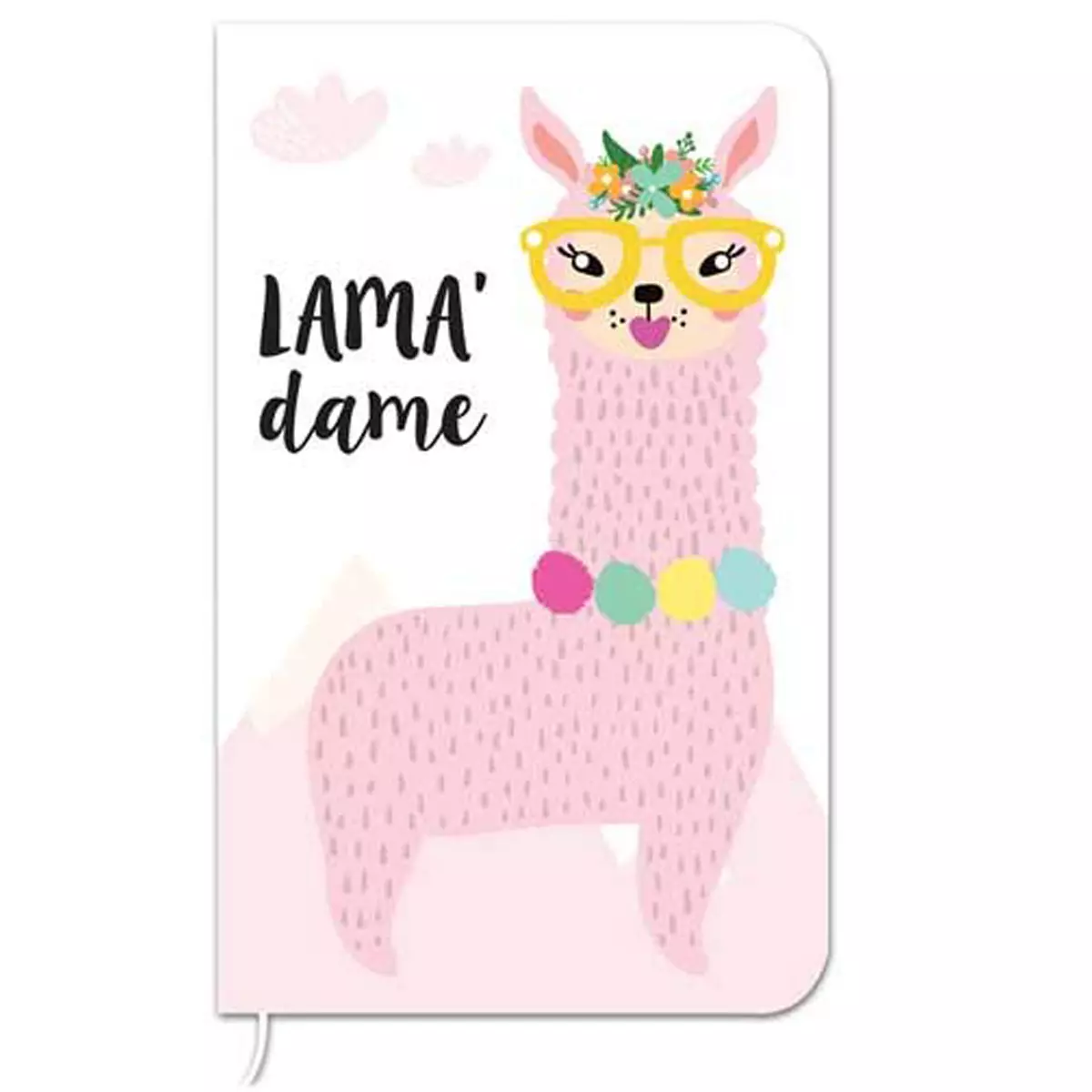 les trésors de lily Carnet de notes 'Lama Mania' blanc rose (Lama' dame) 145x9 cm (72 pages) [Q0873]