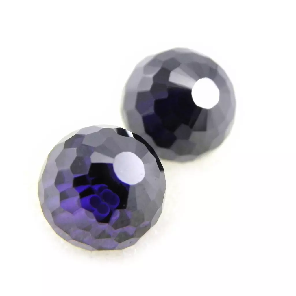 les trésors de lily BO Argent 'Boules de Cristal' améthyste argenté 1 cm [G1083]
