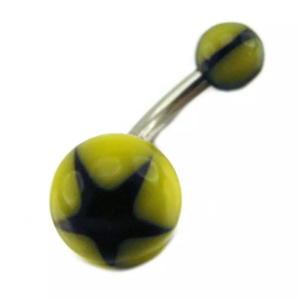 les trésors de lily Body Piercing Boule 'Tecno' Jaune [D4434]