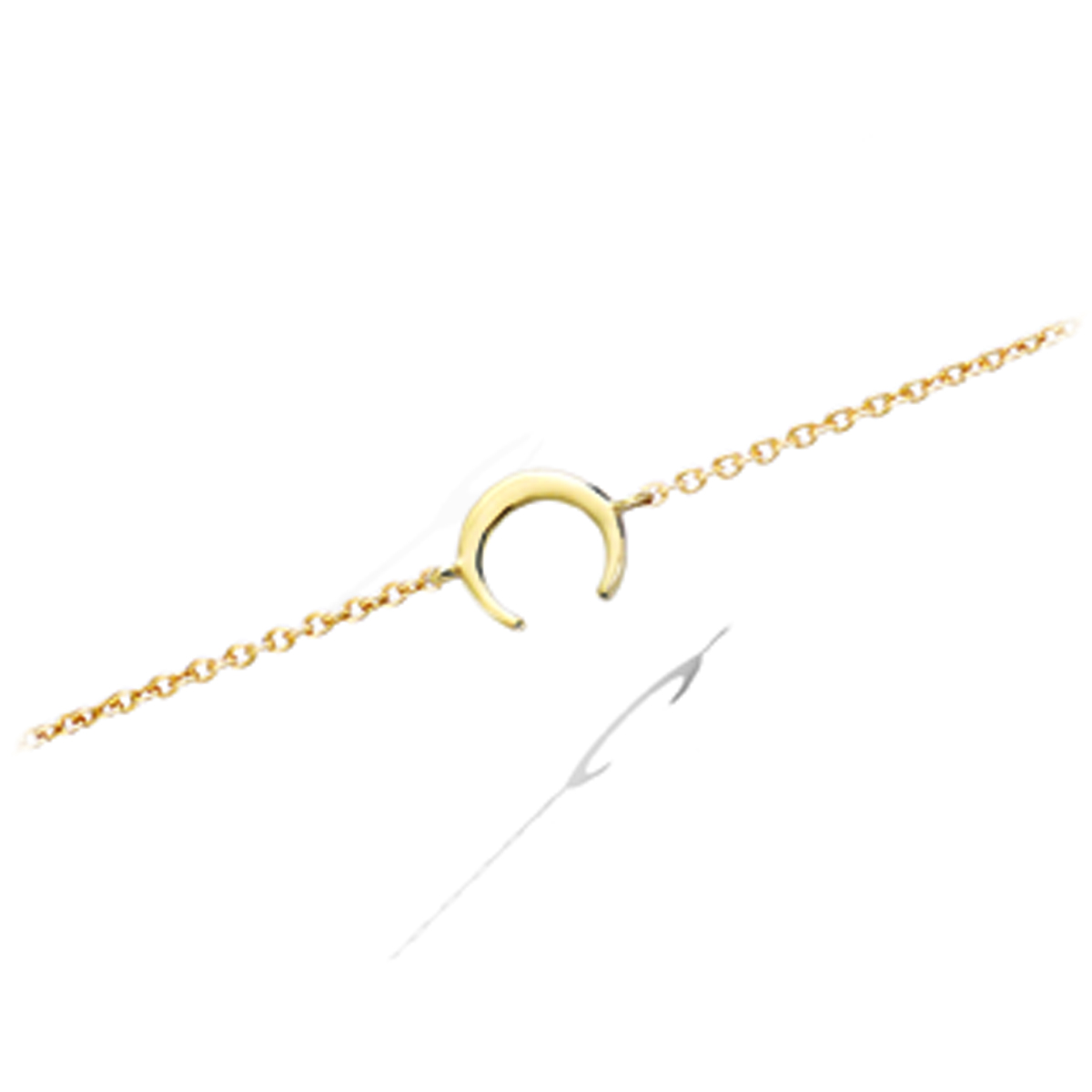 Bracelet Plaqué or \'Lune\' doré - 9x9 mm - [Q6851]