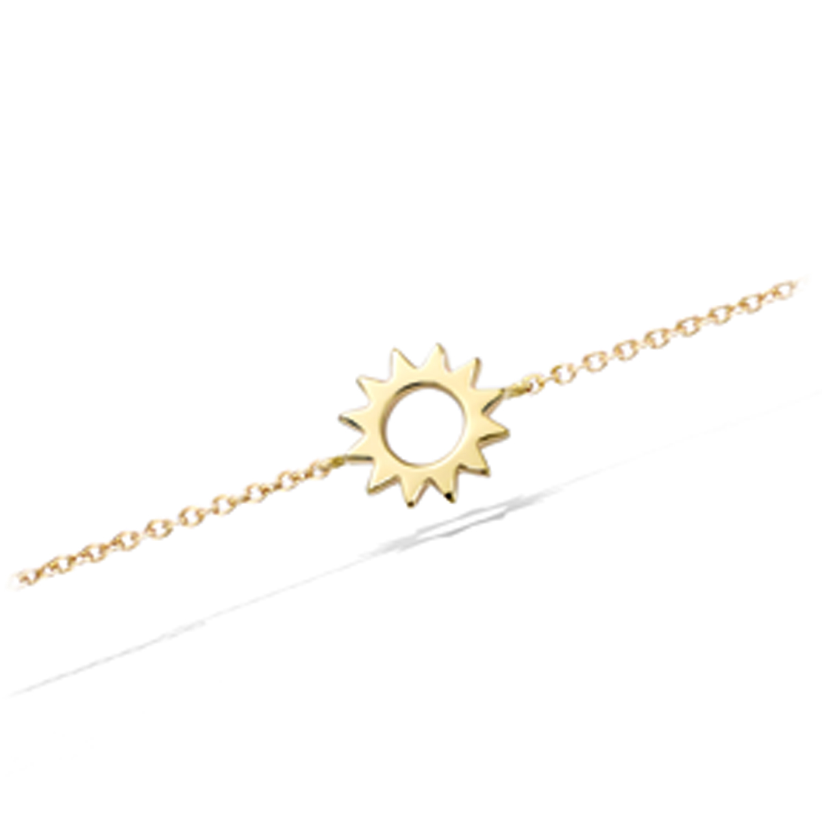 Bracelet Plaqué or \'Soleil\' doré - 12 mm - [Q6852]