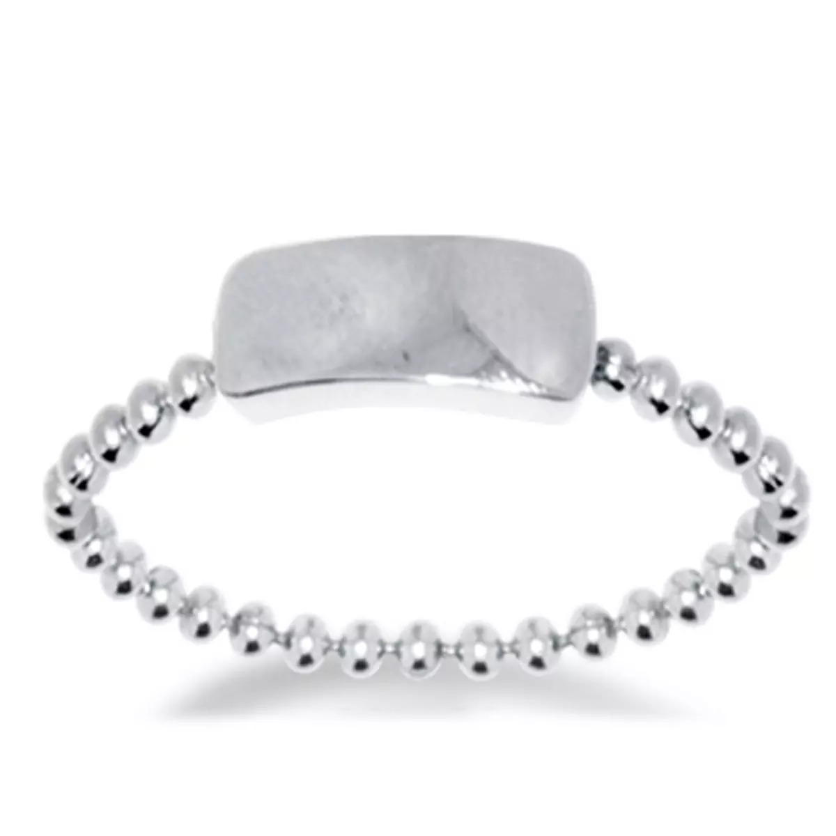 les trésors de lily Bague argent souple 'Identité' argenté 11x4 mm [J8643]