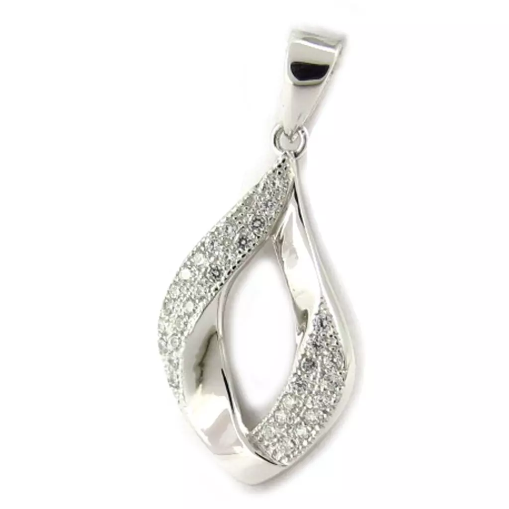 les trésors de lily Pendentif Argent 'Déesse' Blanc [K6442]