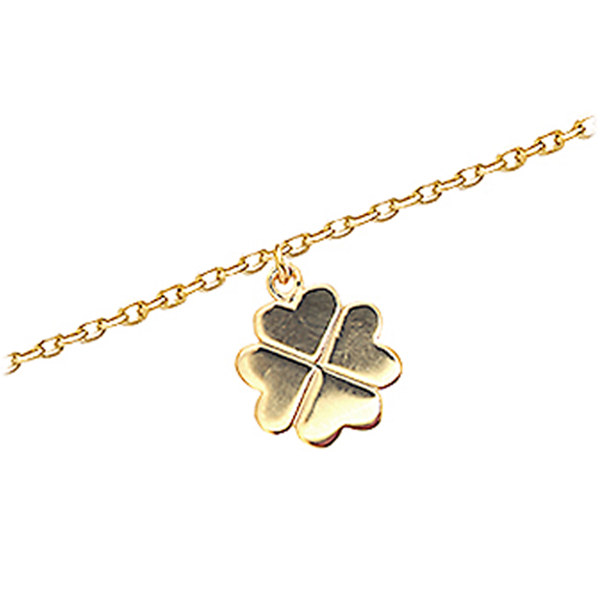 Chaîne Cheville plaqué or \'Trèfle\' doré - 10x10 mm - [K9116]