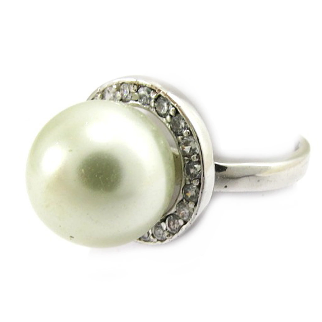 Bague Argent \'Sissi\' Blanc - 14 mm - [B6279]