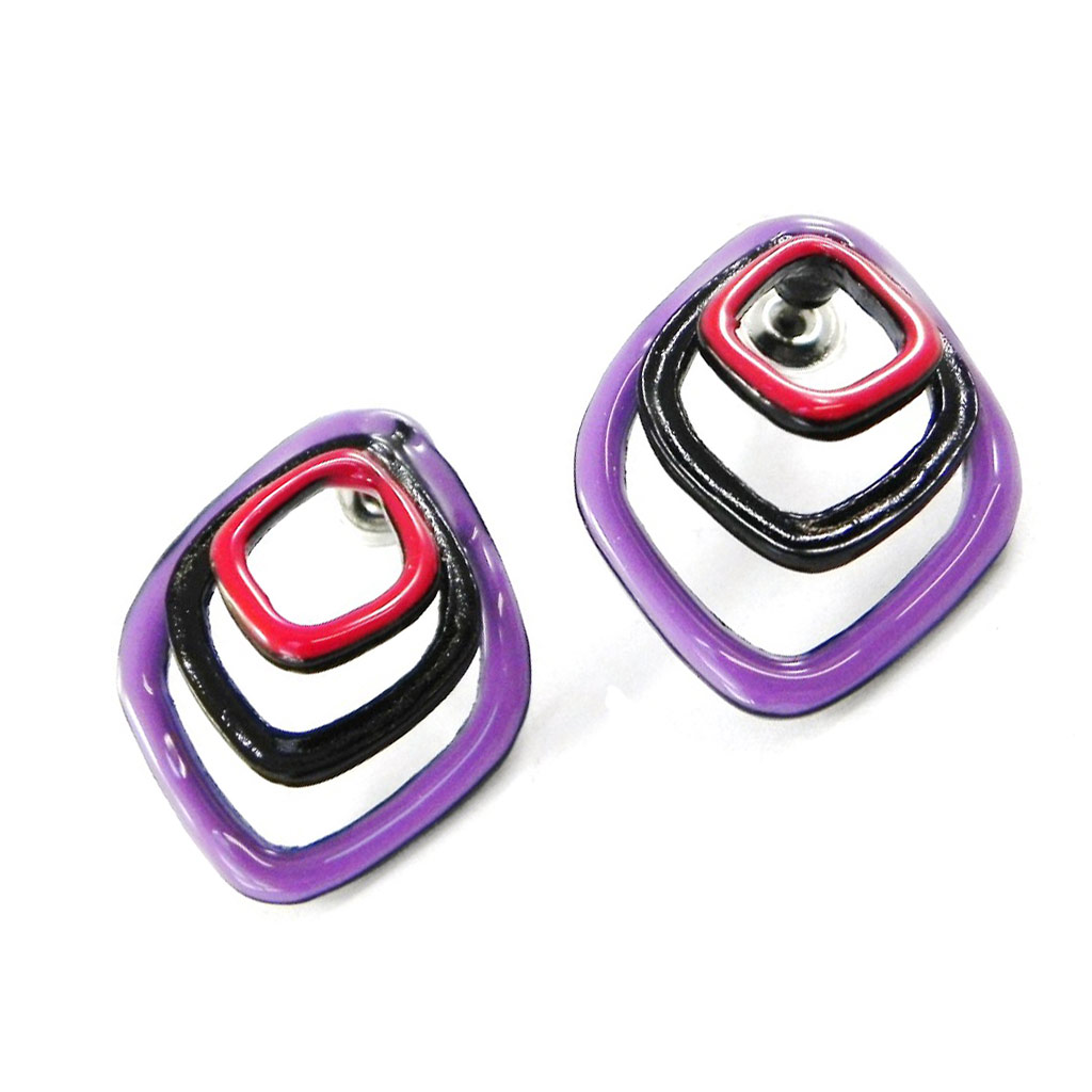 Boucles Créateur \'Coloriage\' rose violet - [H8204]