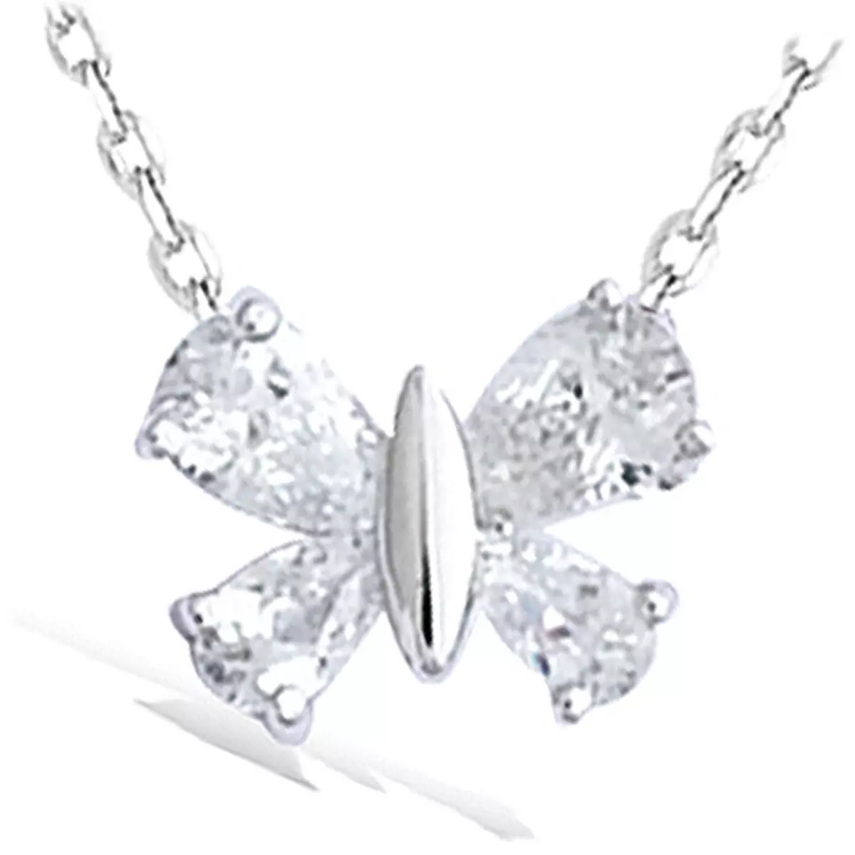 les trésors de lily Pendentif Argent 'Papillon' blanc argenté (rhodié) 12x10 mm [K2570]