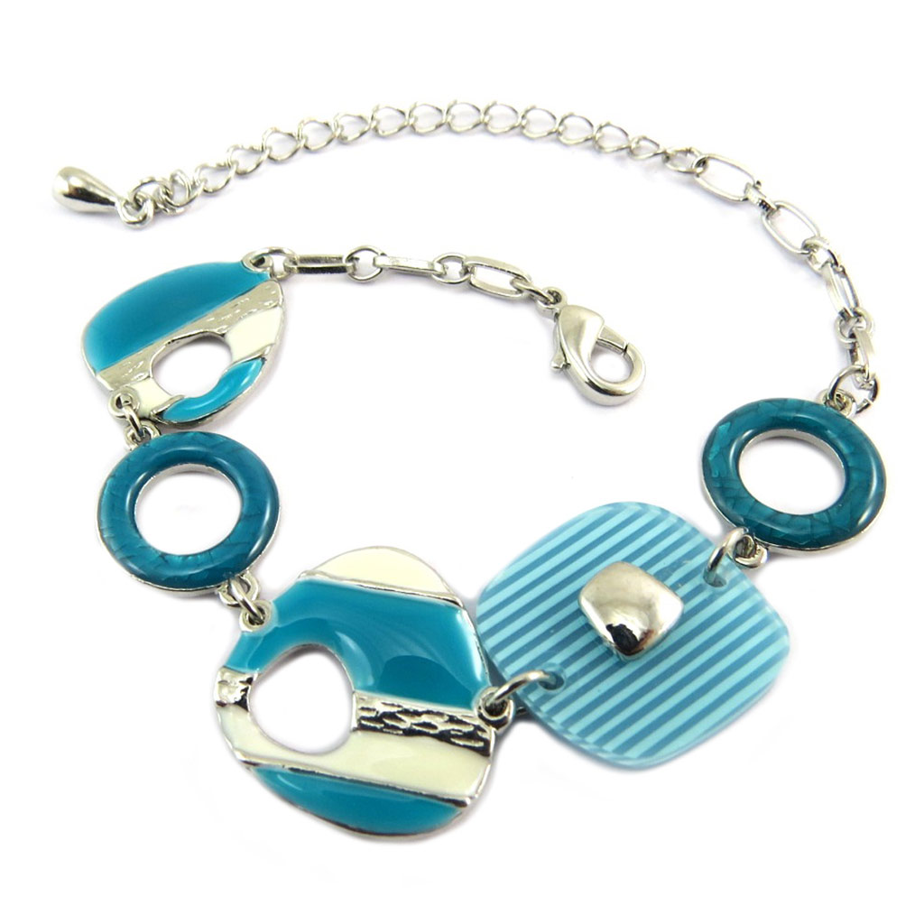 Bracelet créateur \'Acapulco\' turquoise  - [P7403]