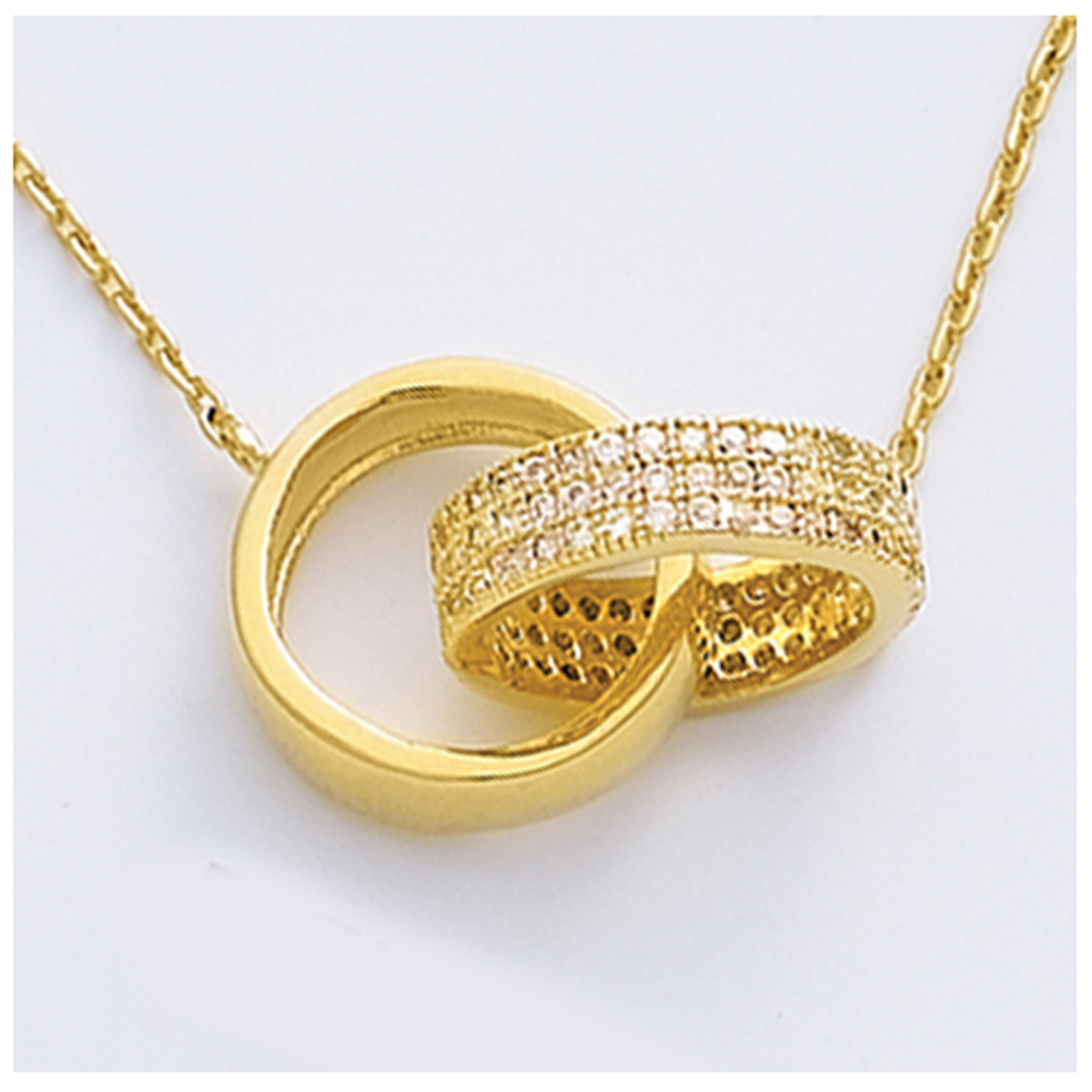 Collier Plaqué-Or \'Sissi\' blanc doré - 17x15 mm - [K2581]