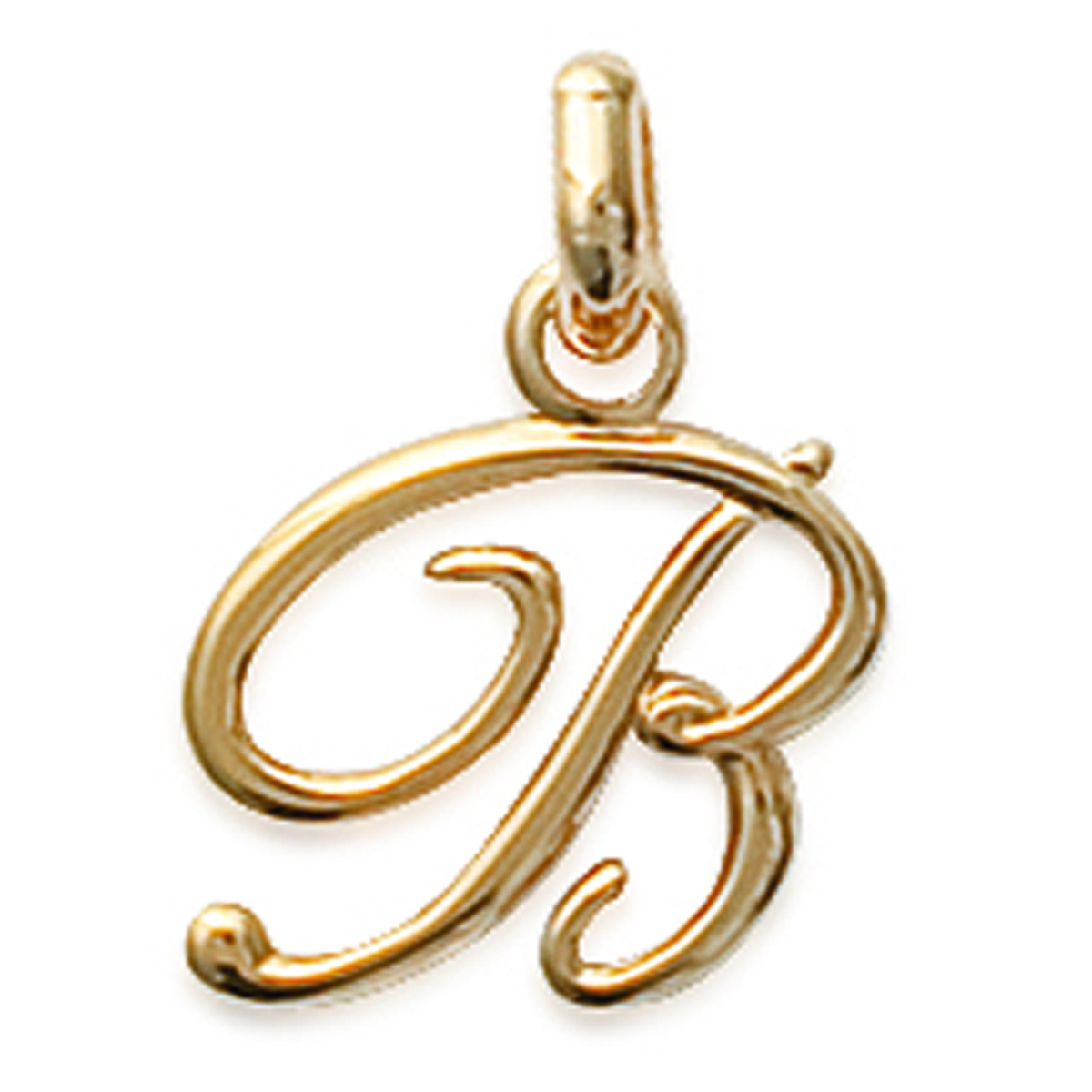 Pendentif Plaqué Or \'Lettre B\' doré - 10x10 mm - [B7899]