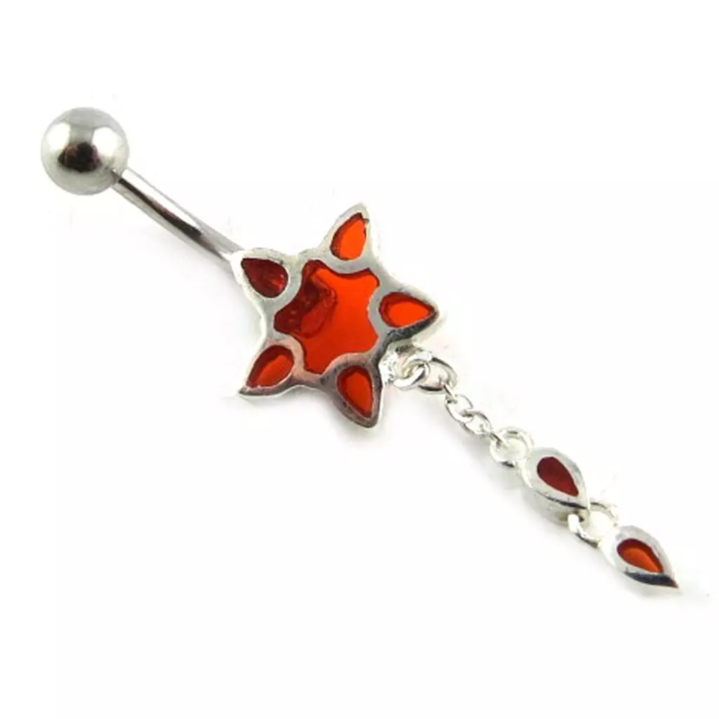les trésors de lily Body Piercing 'Etoile des Andes' Orange [E3594]