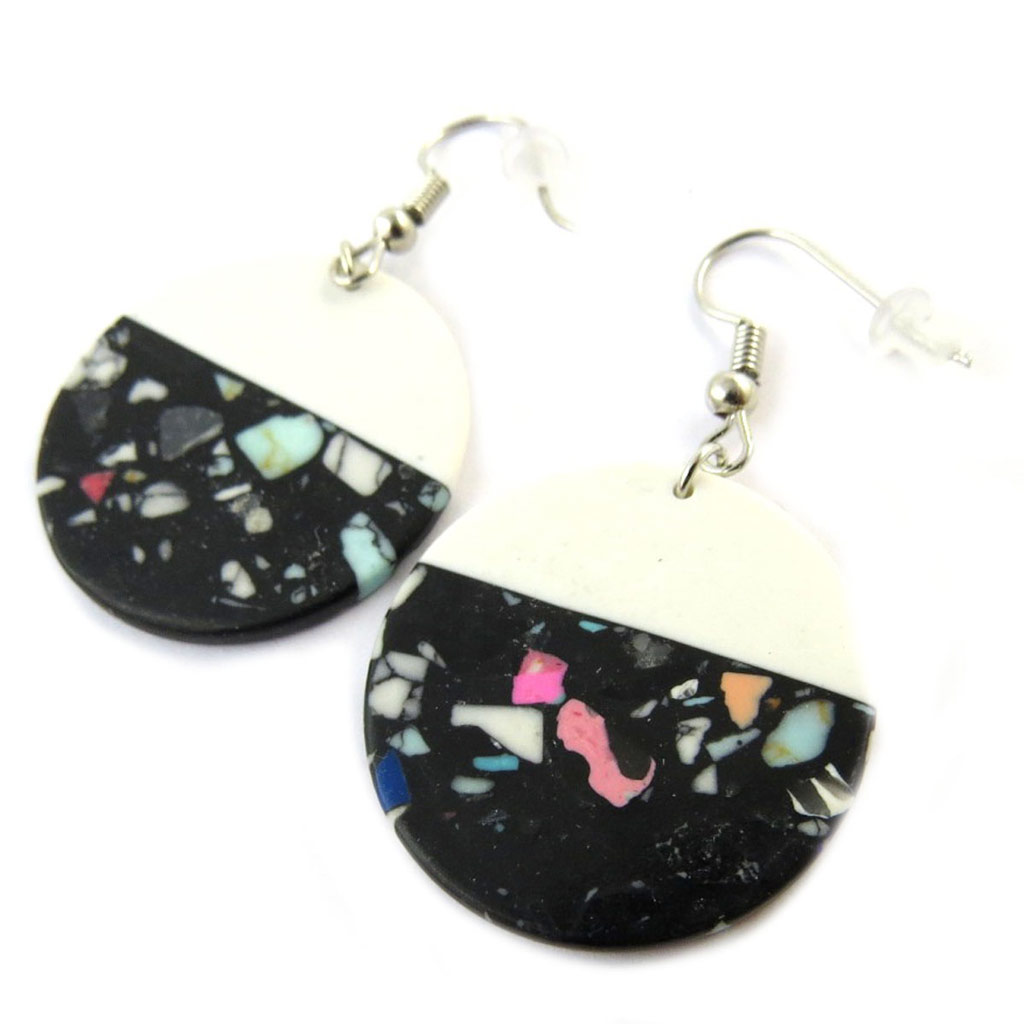 Boucles Créateur \'Kilimanjaro\' blanc noir multicolore - [N6305]