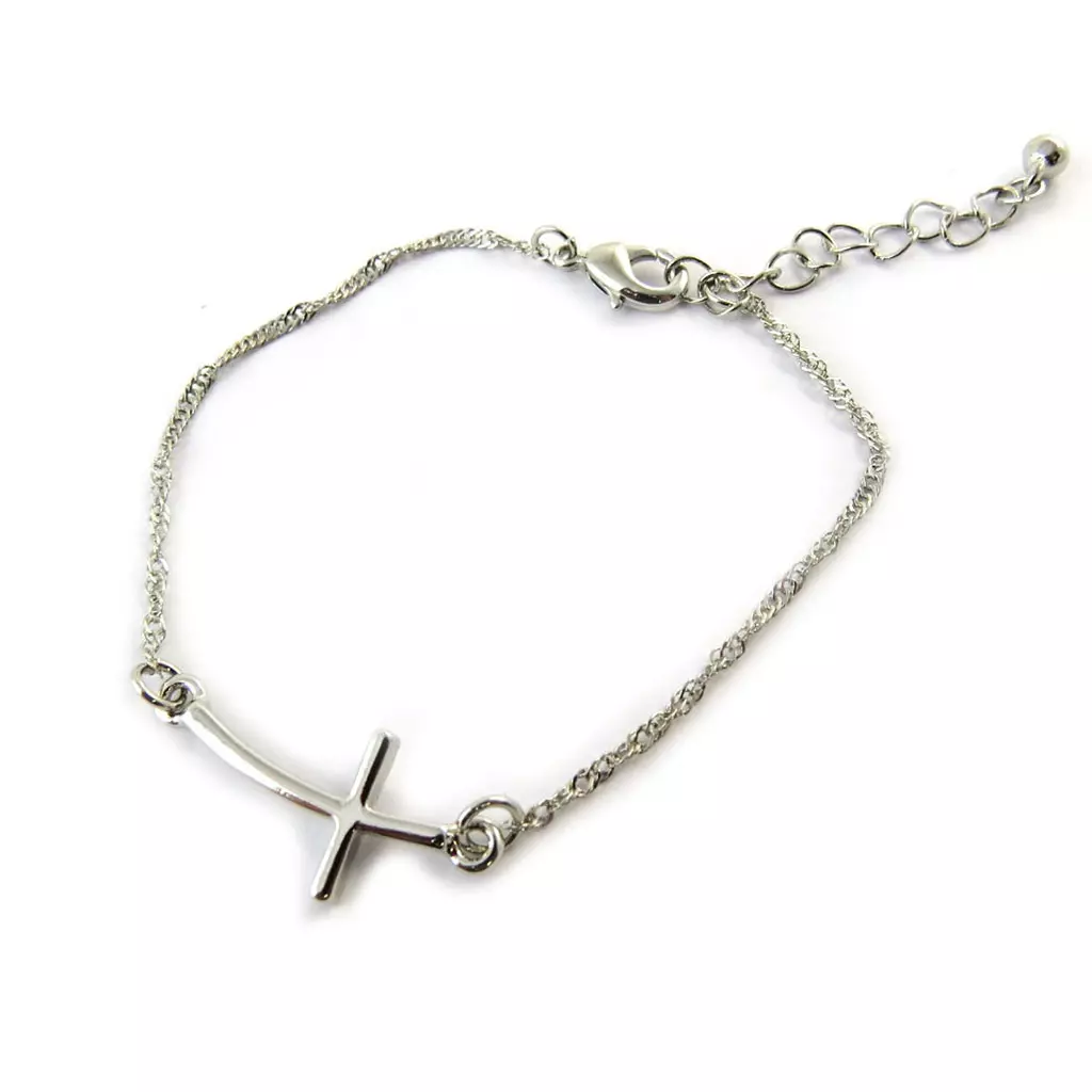 les trésors de lily Bracelet 'Croix' argenté [N6334]