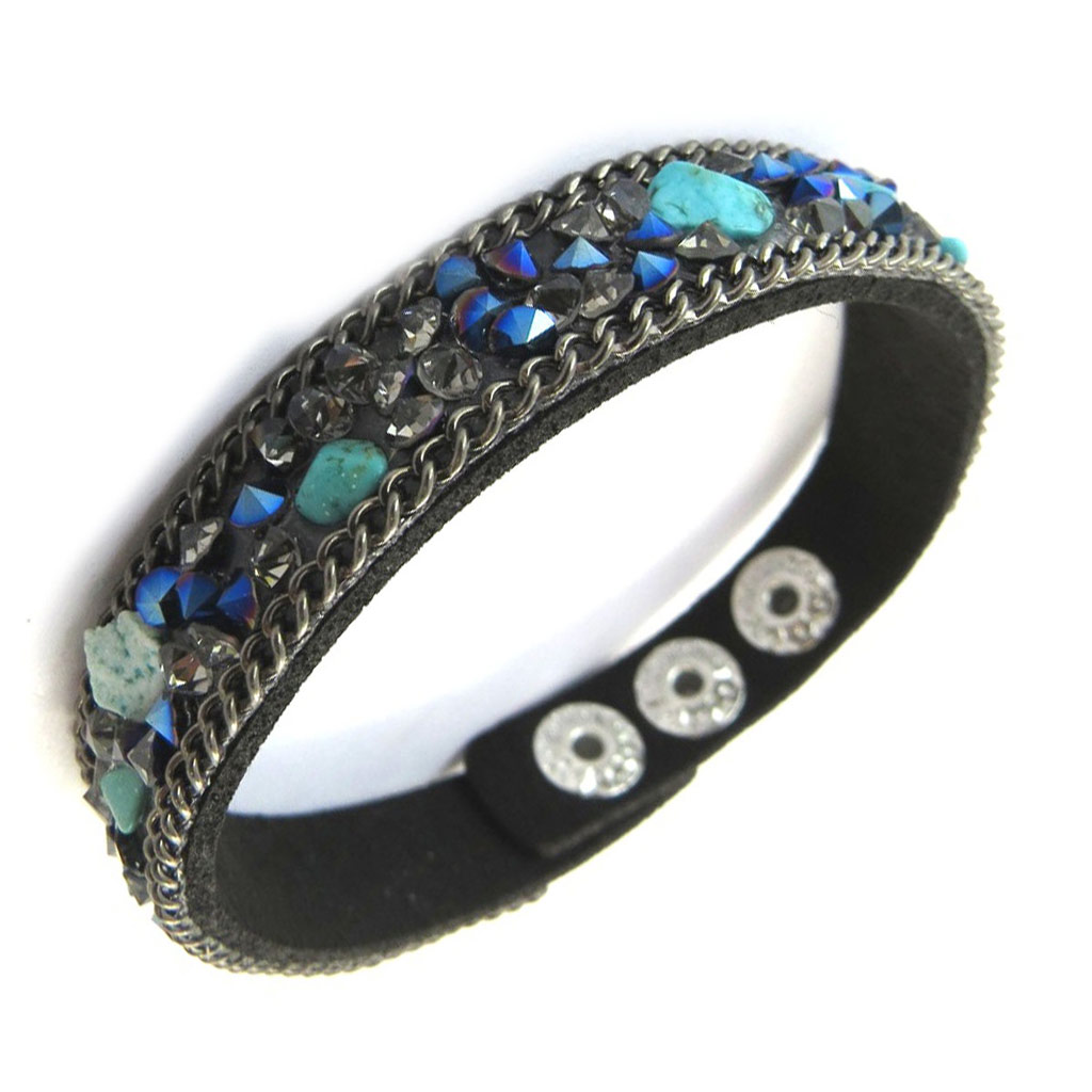 Bracelet Créateur \'Sissi\' bleu noir - [N6338]